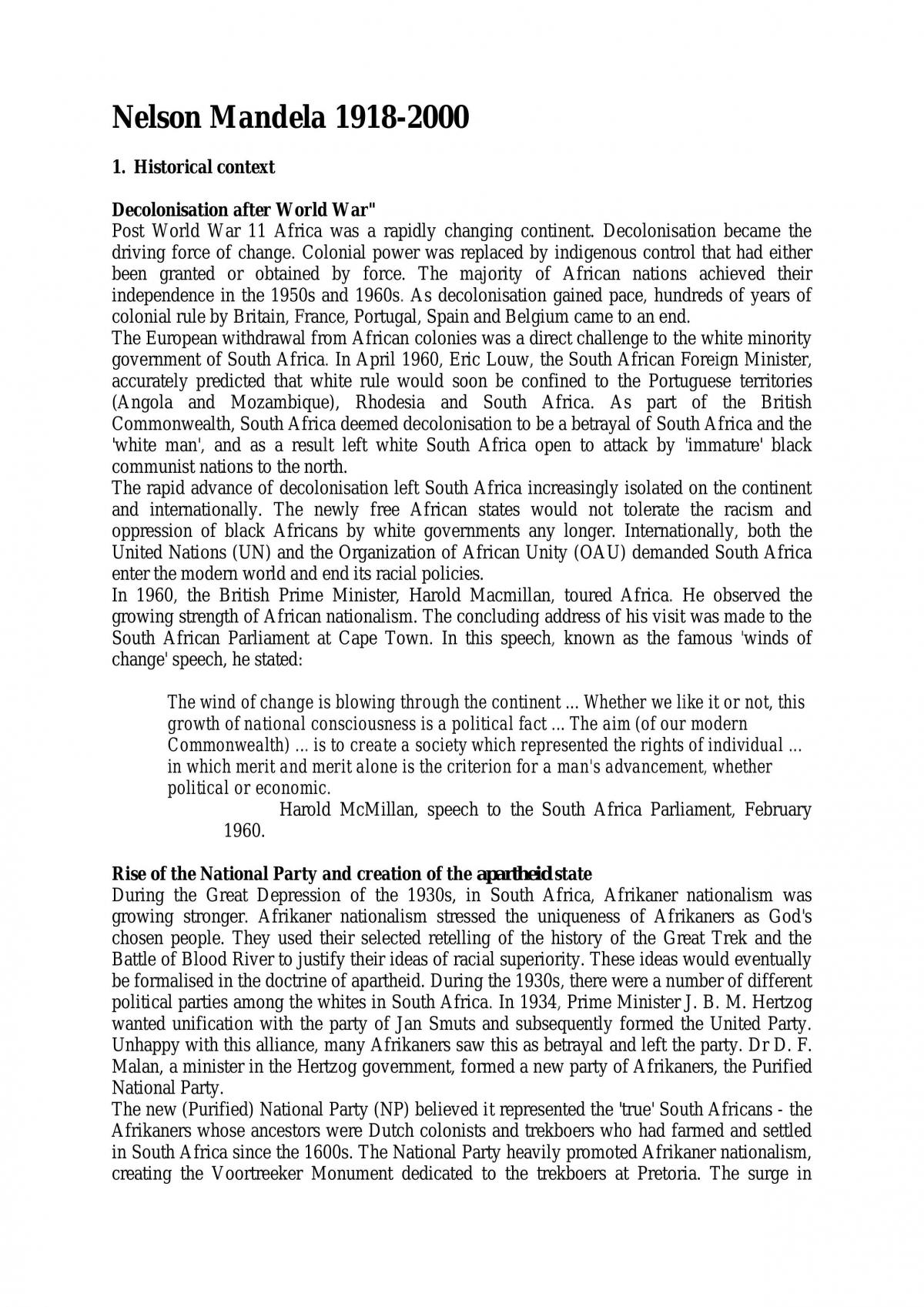 Decolonisation after World War ARTS1091 - Page 1