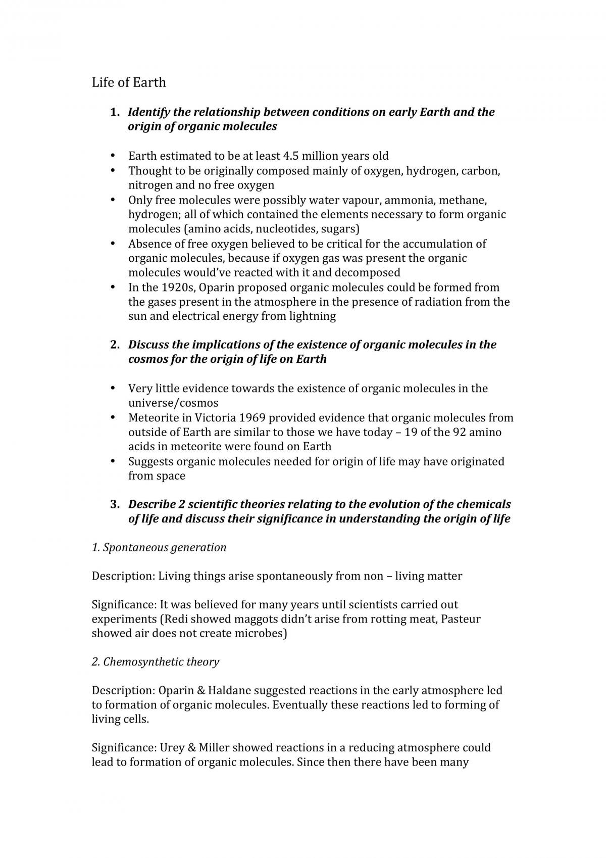 Biology Notes Preliminary - Page 1