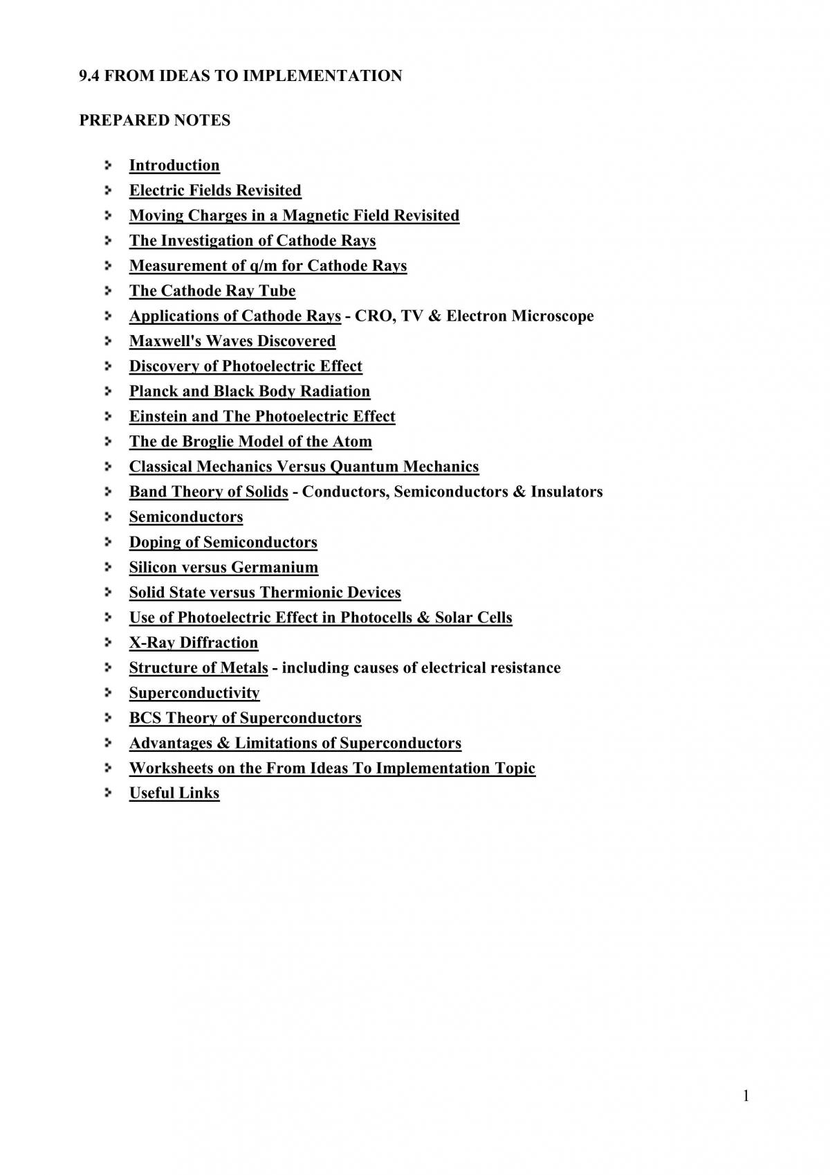 Ideas to Implementation - Physics - Page 1