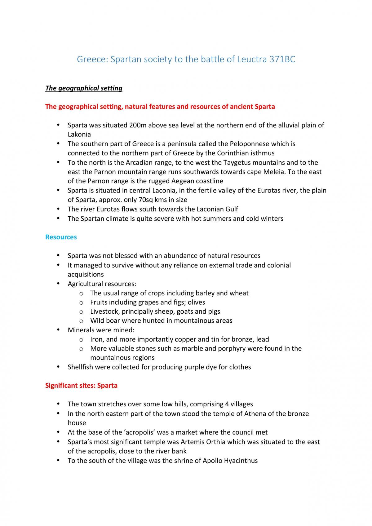 HSC - Sparta Notes - Page 1