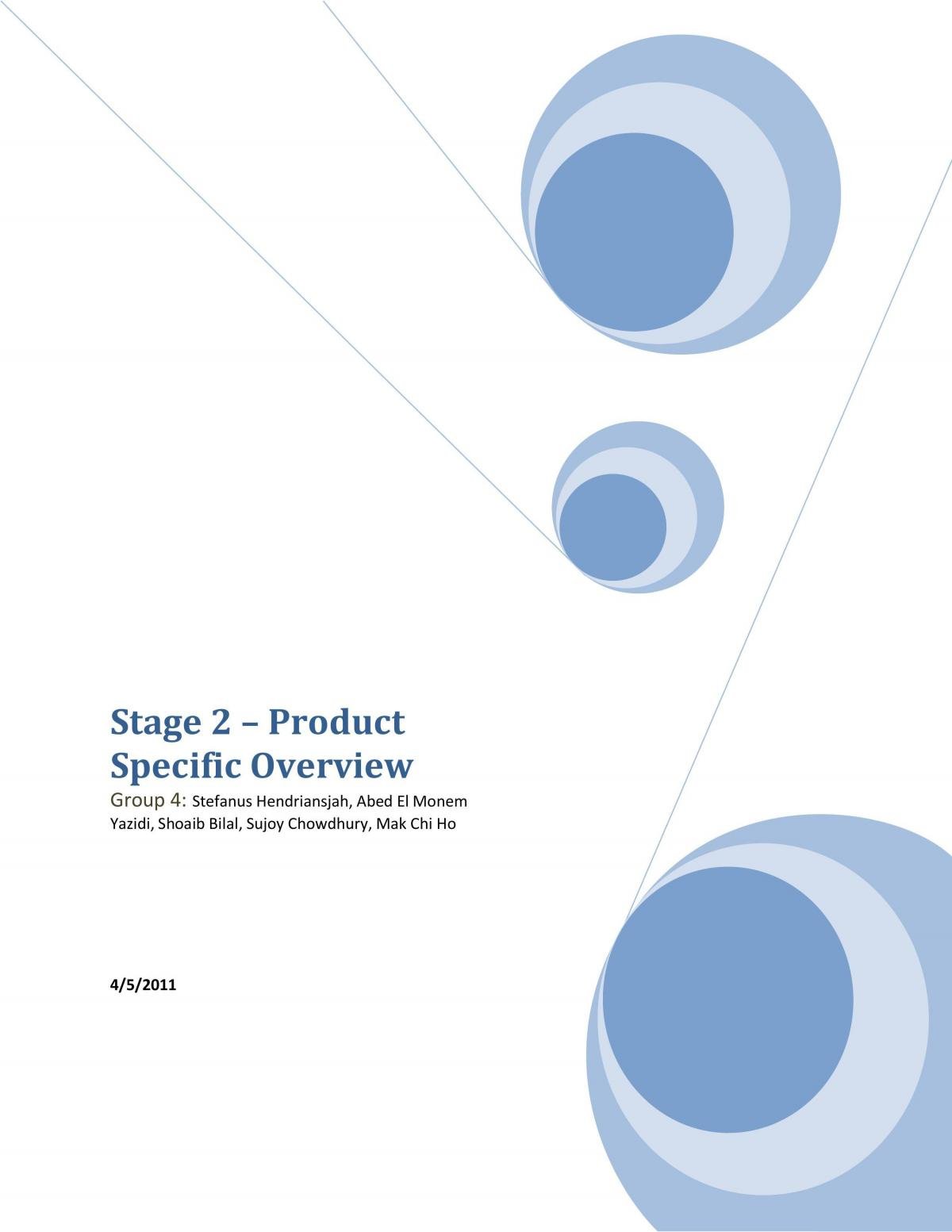 Major project, Stage 2 - Product Category Overview - Page 1