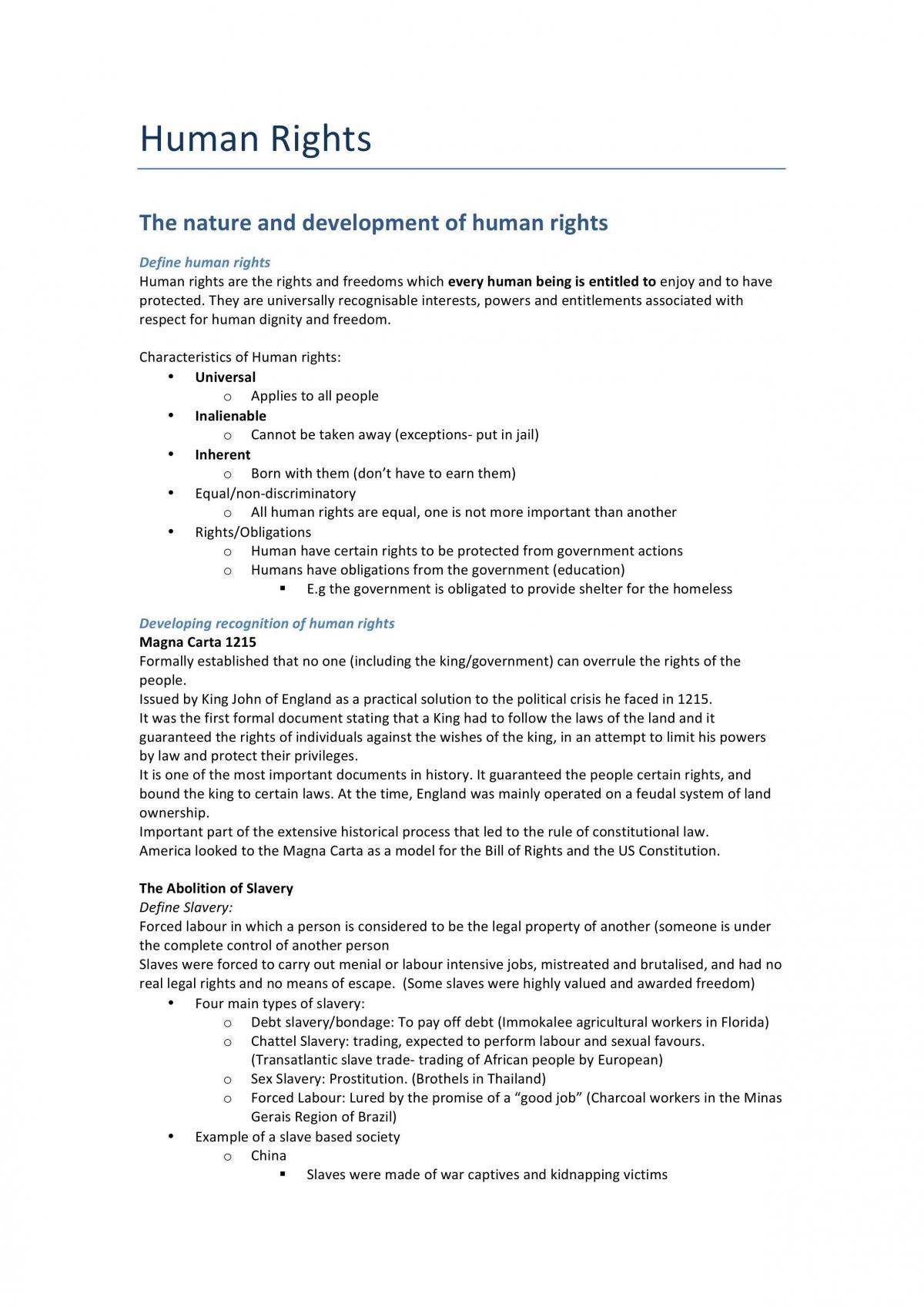 human rights assignment pdf