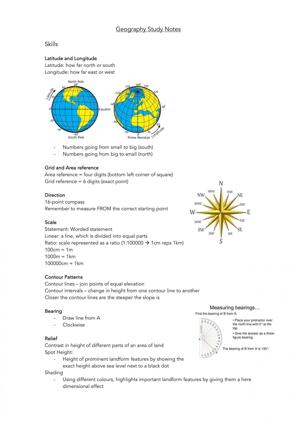 Geography Year 11 - Skills & Biophysical Interactions - Page 1