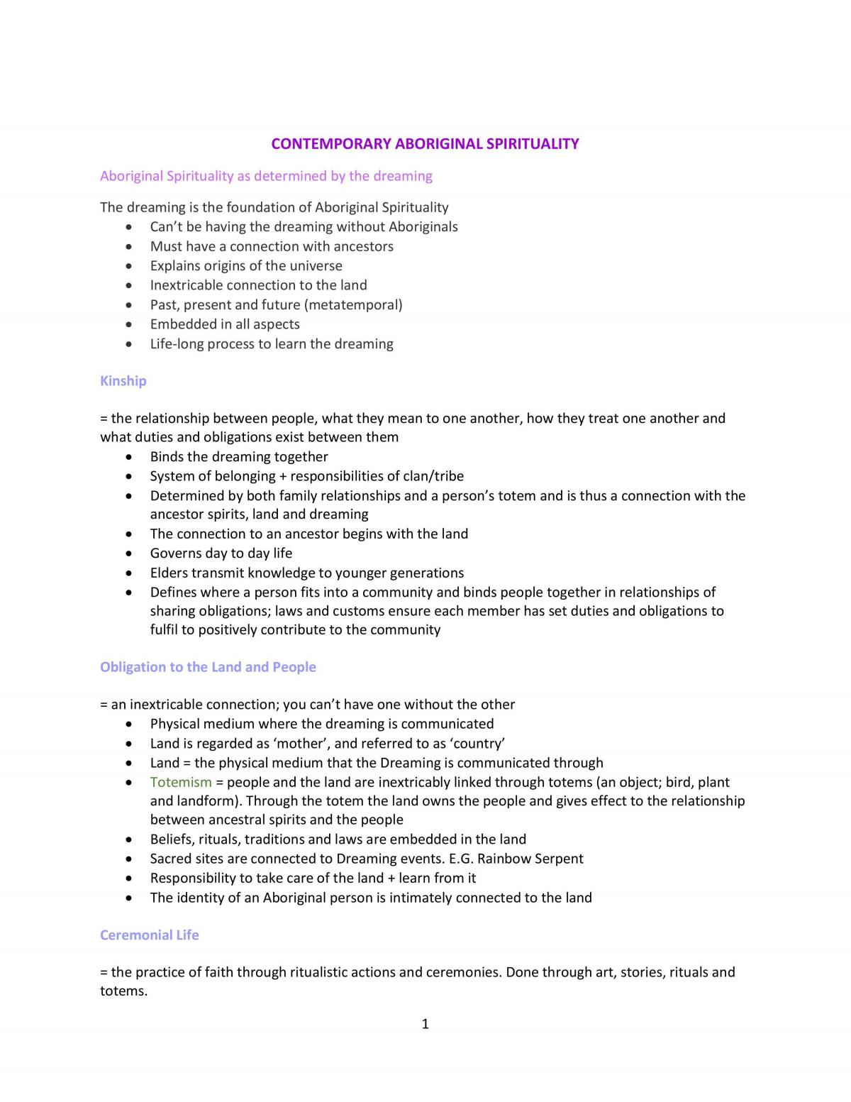 Studies of Religion Notes  - Page 1