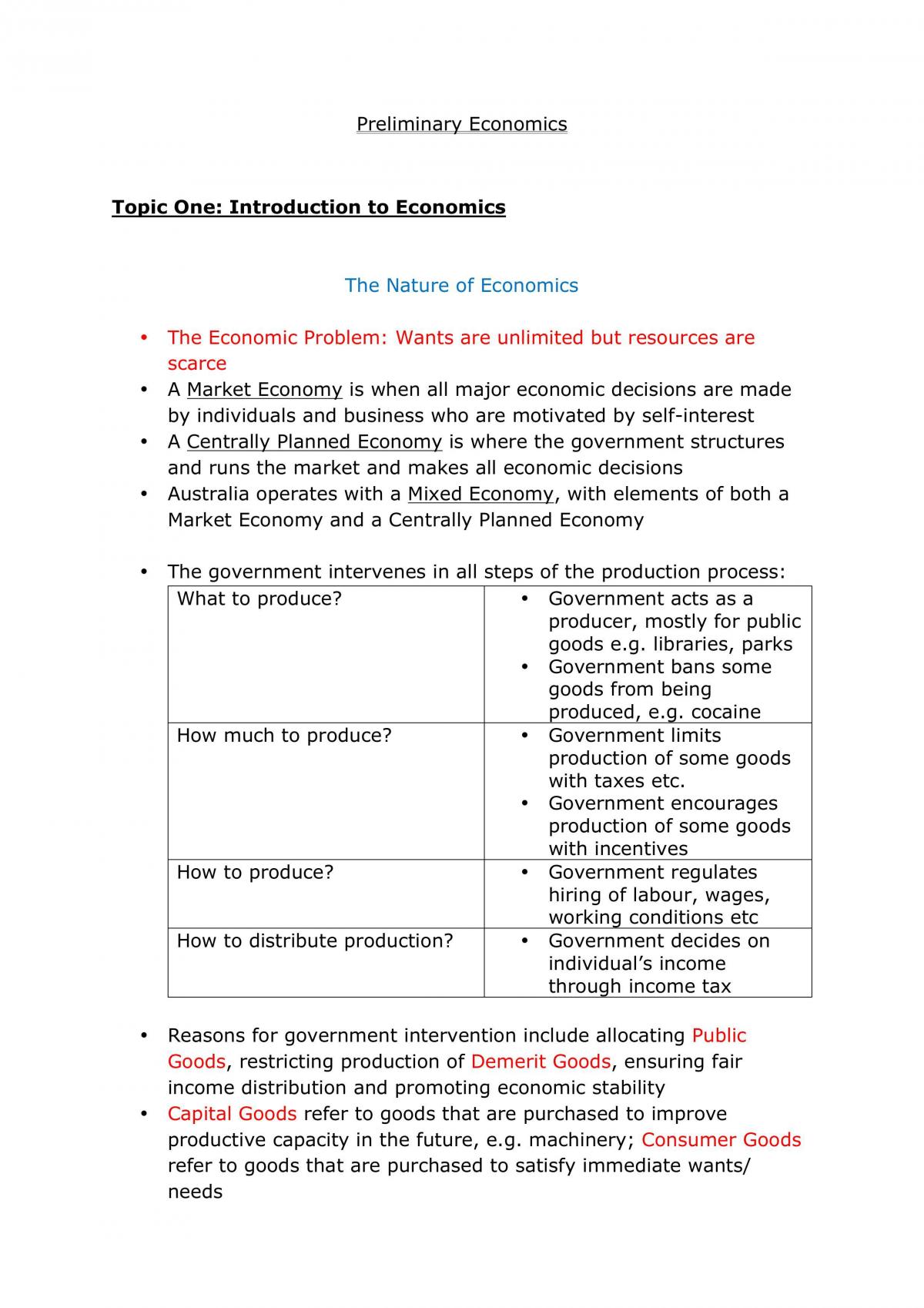 Economics Prelim Notes - Page 1