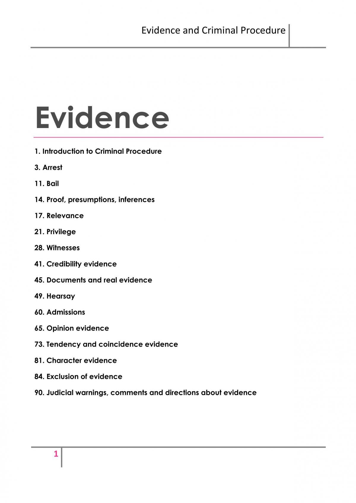 Complete Evidence Exam Notes - Page 1