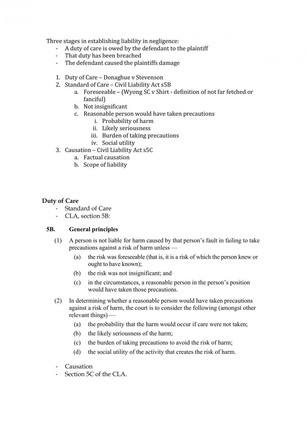 torts exam prep - Page 1