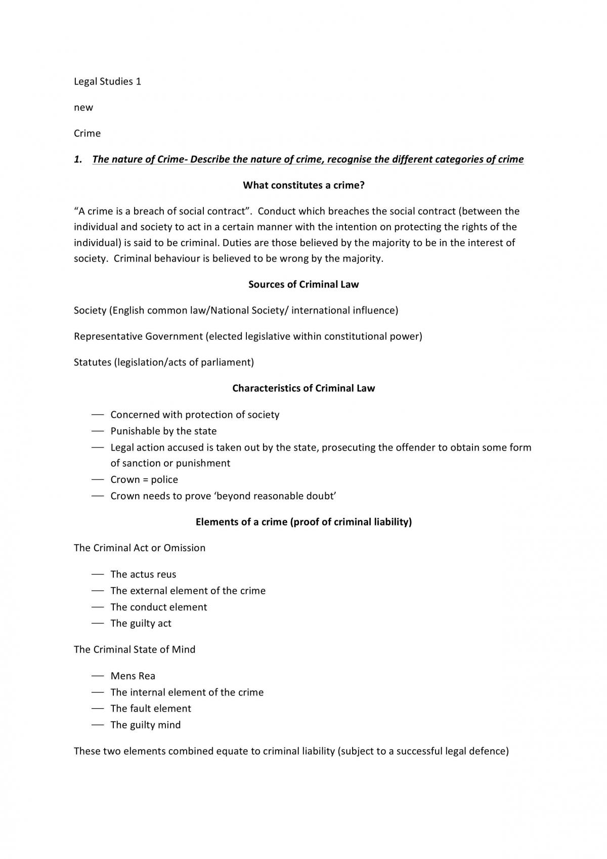Crime Core Notes - Page 1