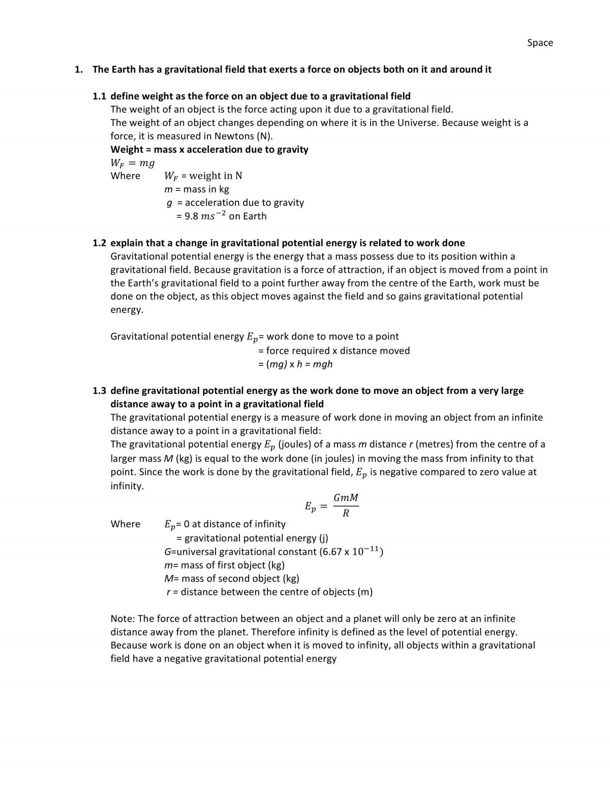 Band 6 Physics Space - Page 1