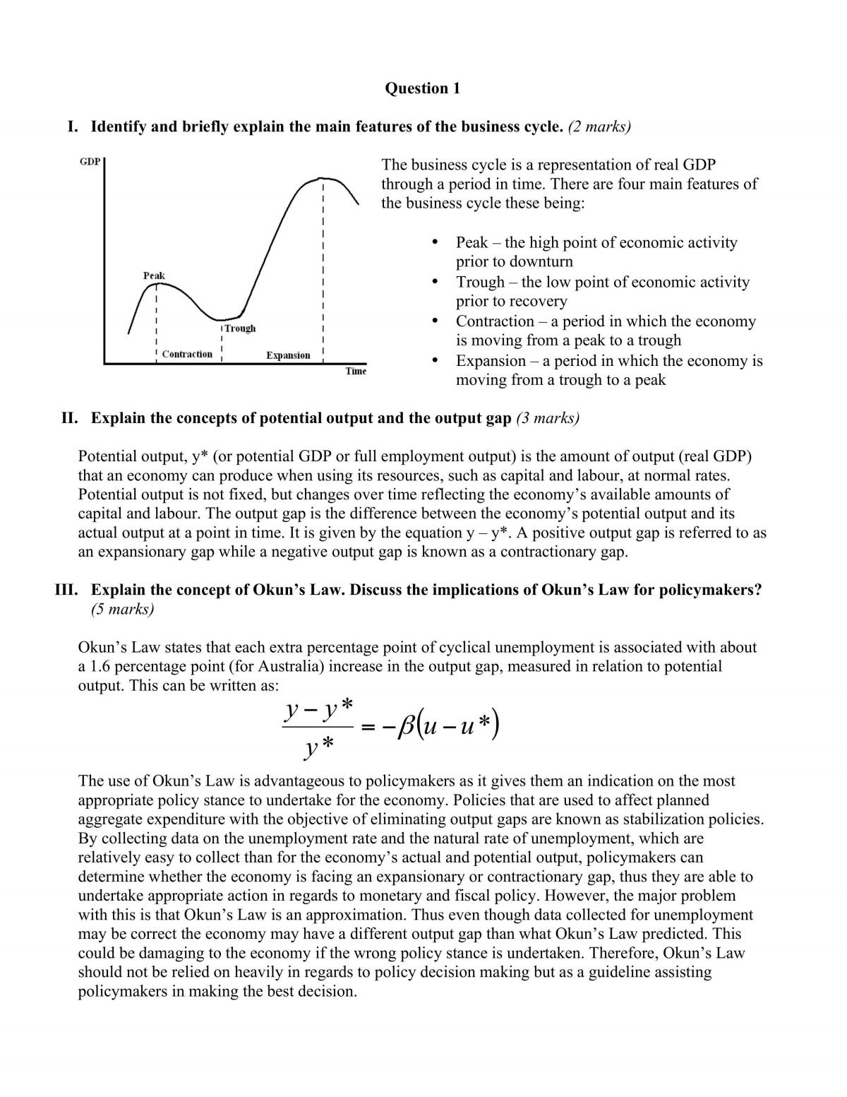 ECON1102 MIDSESSION TEST ANSWERS - Page 1