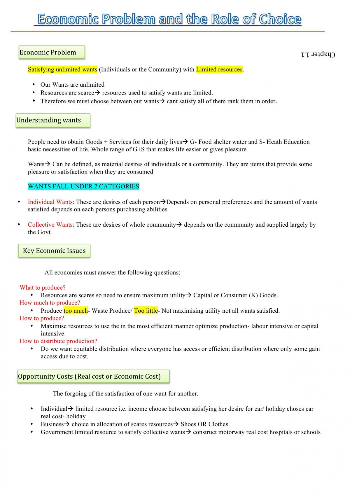 Eco Notes Chapter 1-2  - Page 1