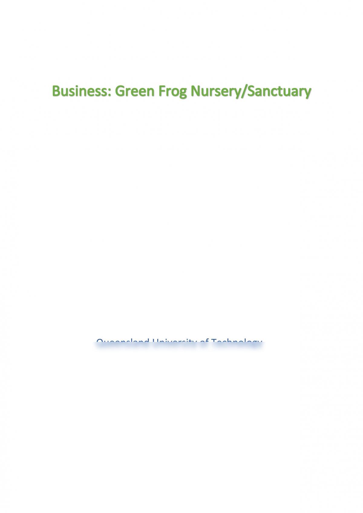 VBD Brief - Green Frog Nursery  - Page 1