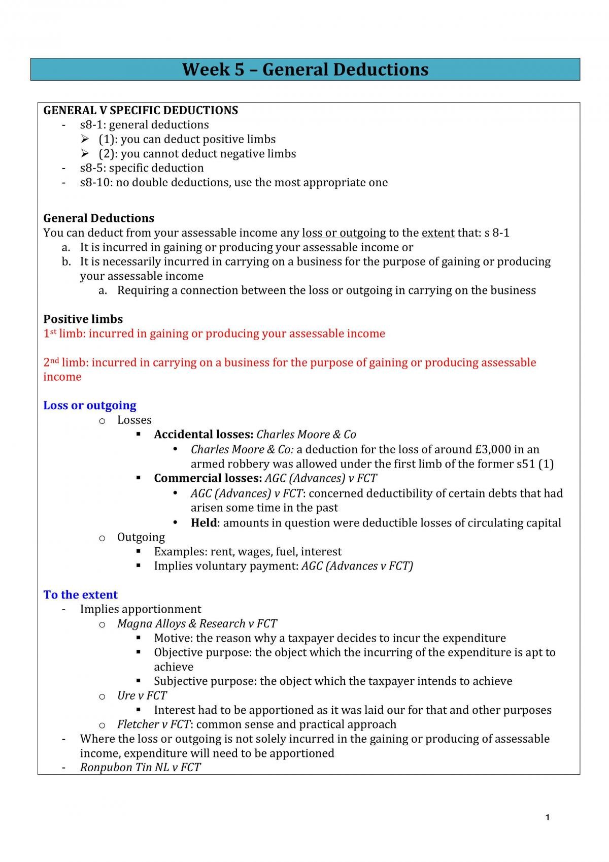 Final Exam Notes from Week 5 - Page 1