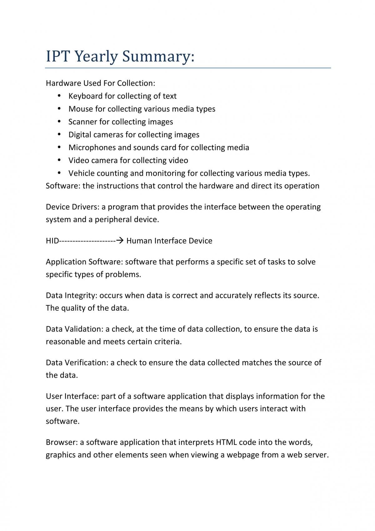 Preliminary Partial IPT Notes Year 11  - Page 1