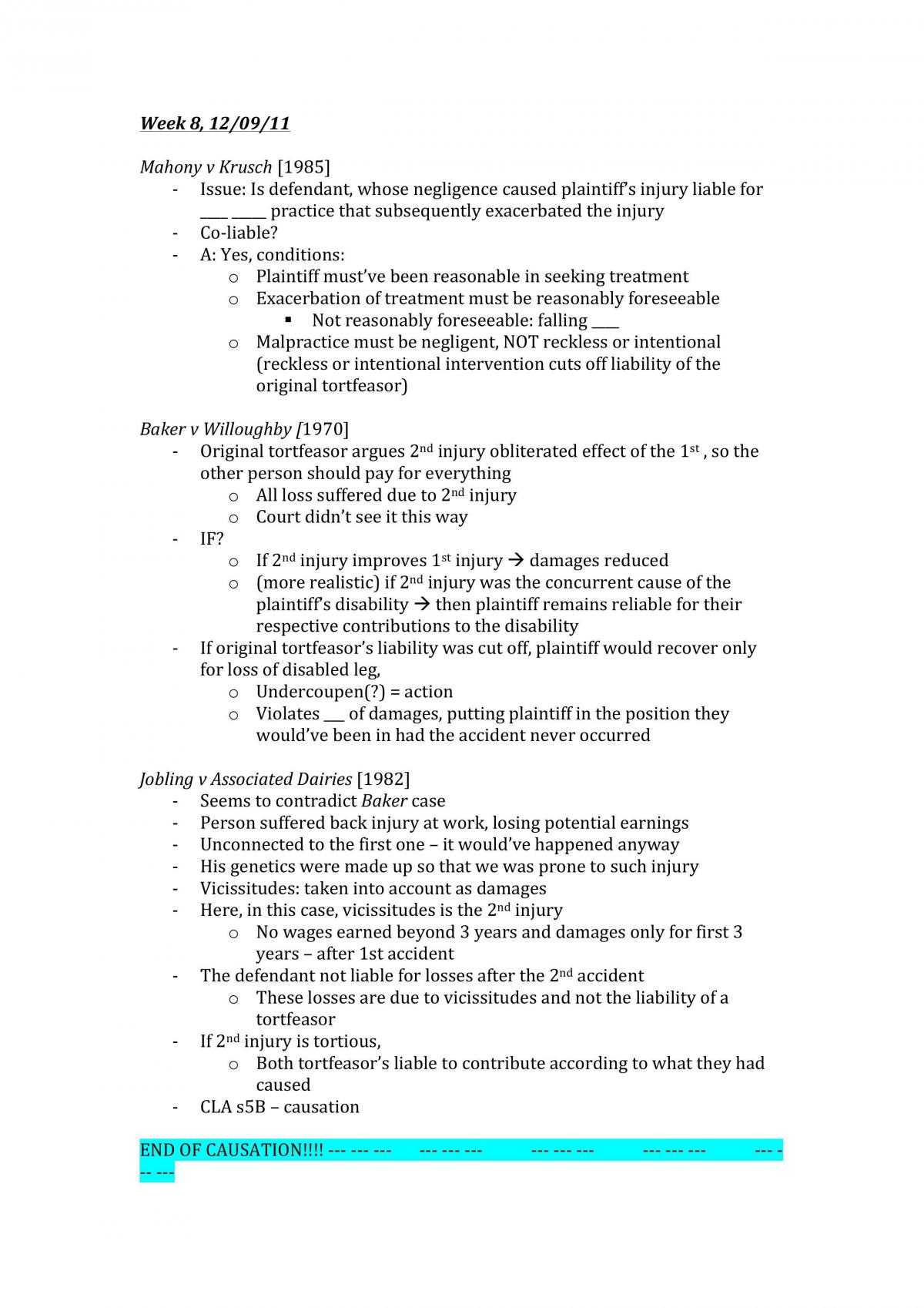 Torts part 3 notes  - Page 1