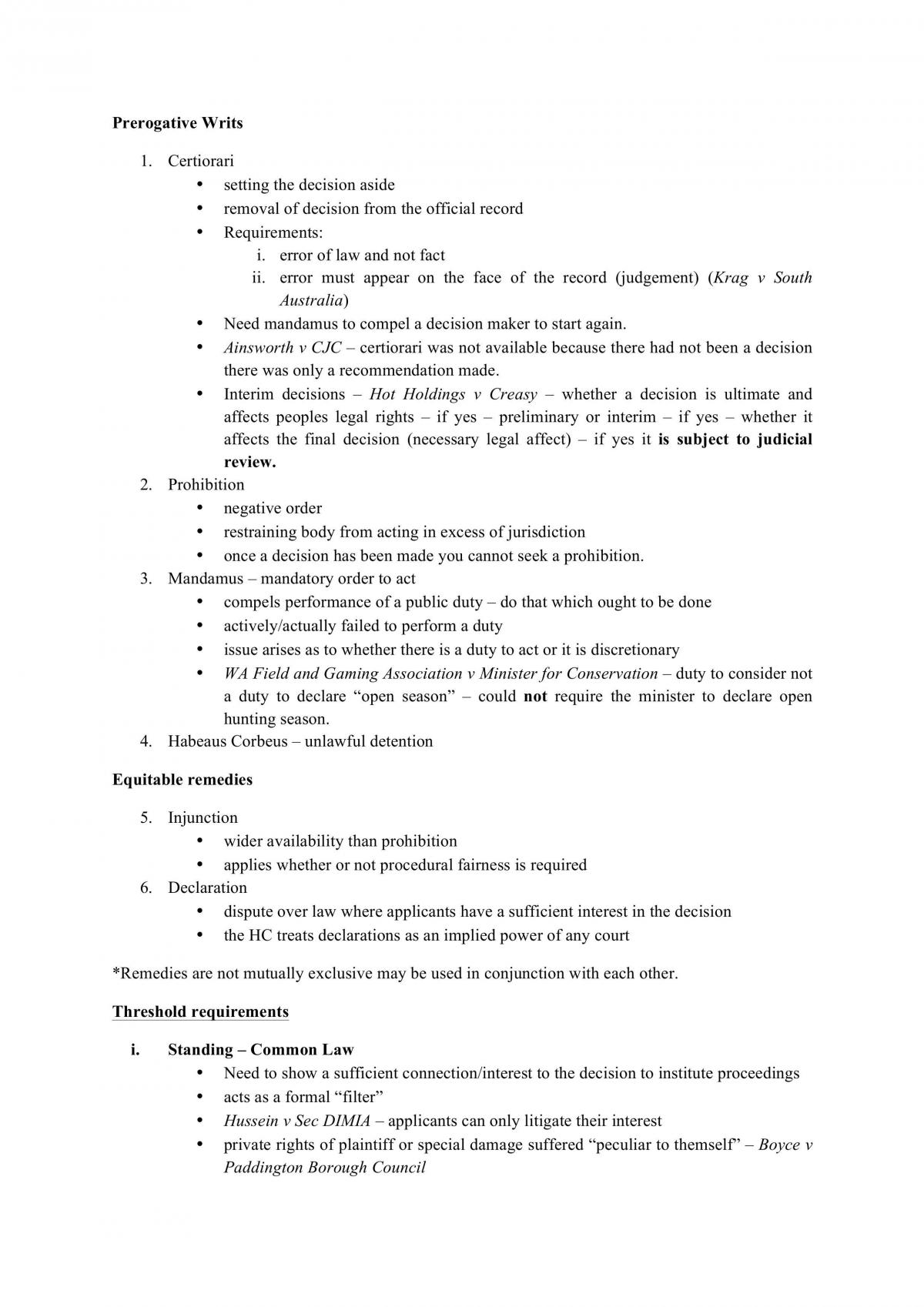 Administrative Law Exam notes - Page 1