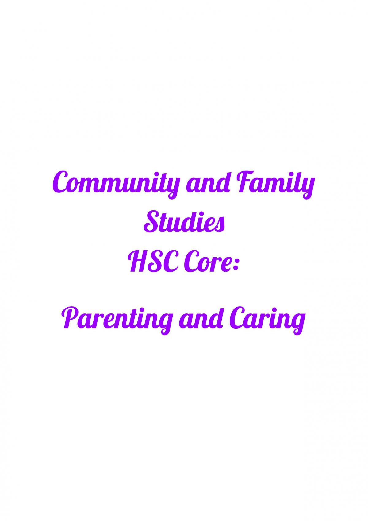 Parenting and Caring Study Notes - Page 1