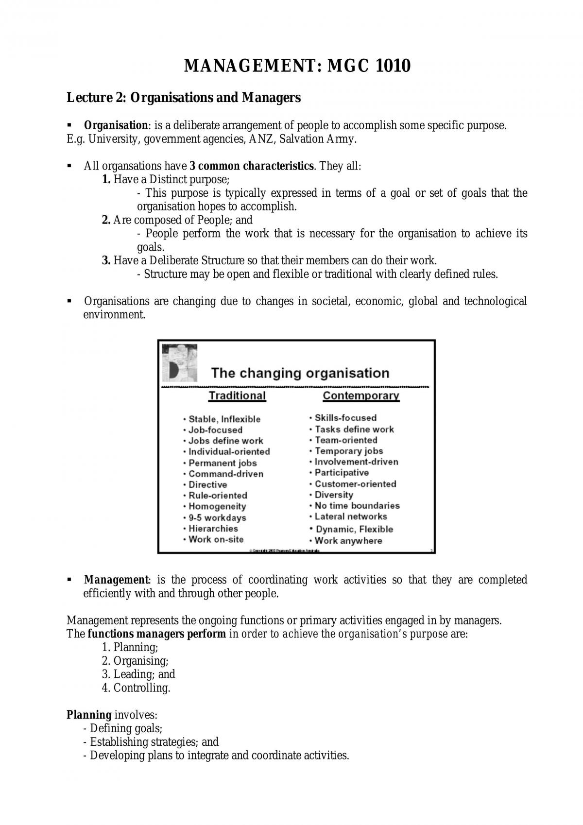 Management Notes - Page 1