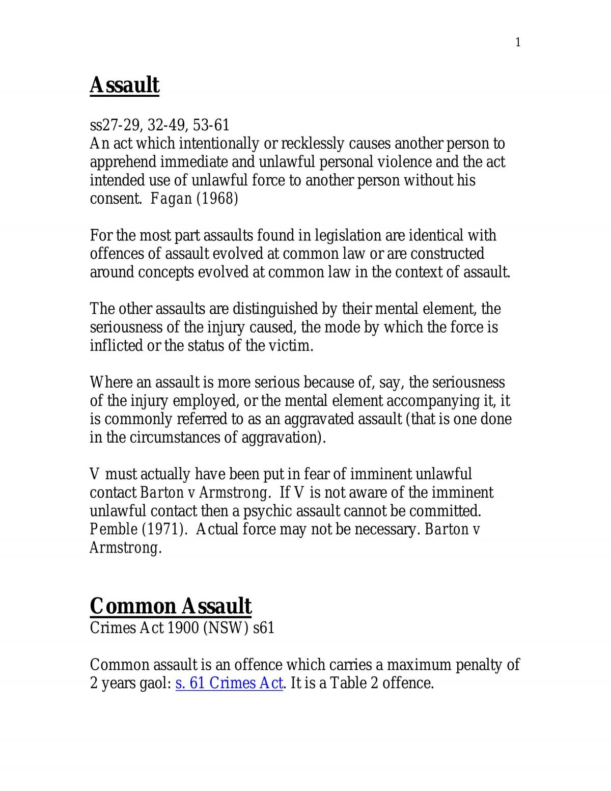 Assault Notes - Page 1