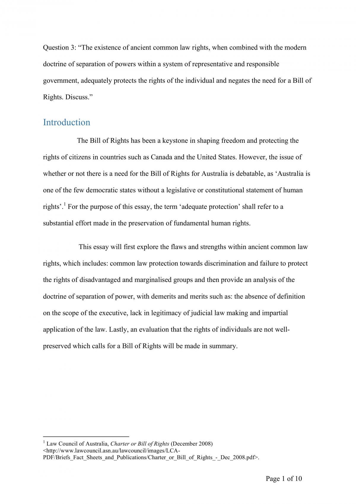 Foundations of Law Final Essay - Page 1