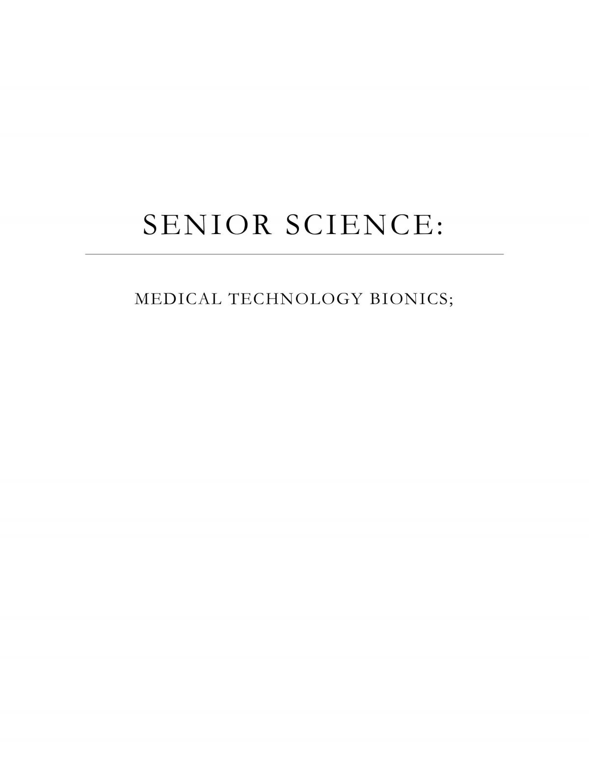 Medical Technology Bionic Study Notes for the HSC - Page 1