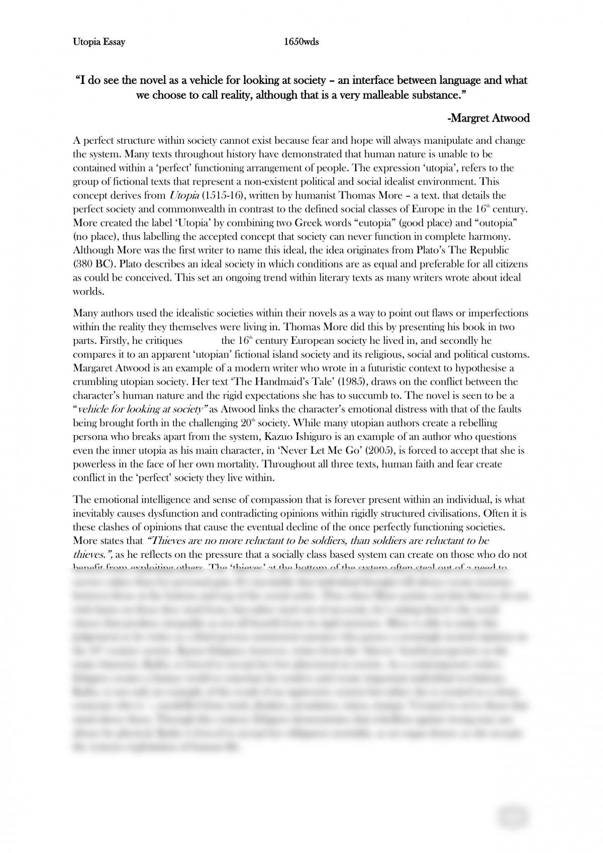 Analysis of Utopian Texts - Page 1