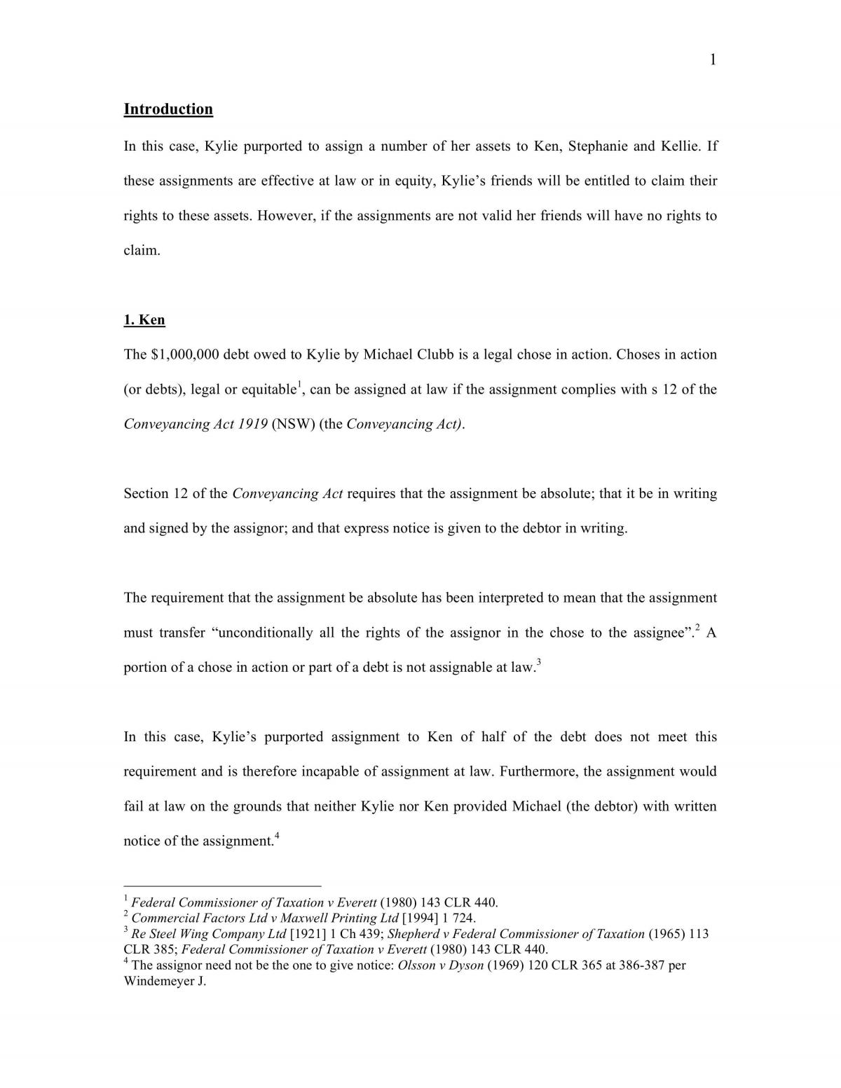 Equity & Trusts Assignment - Page 1