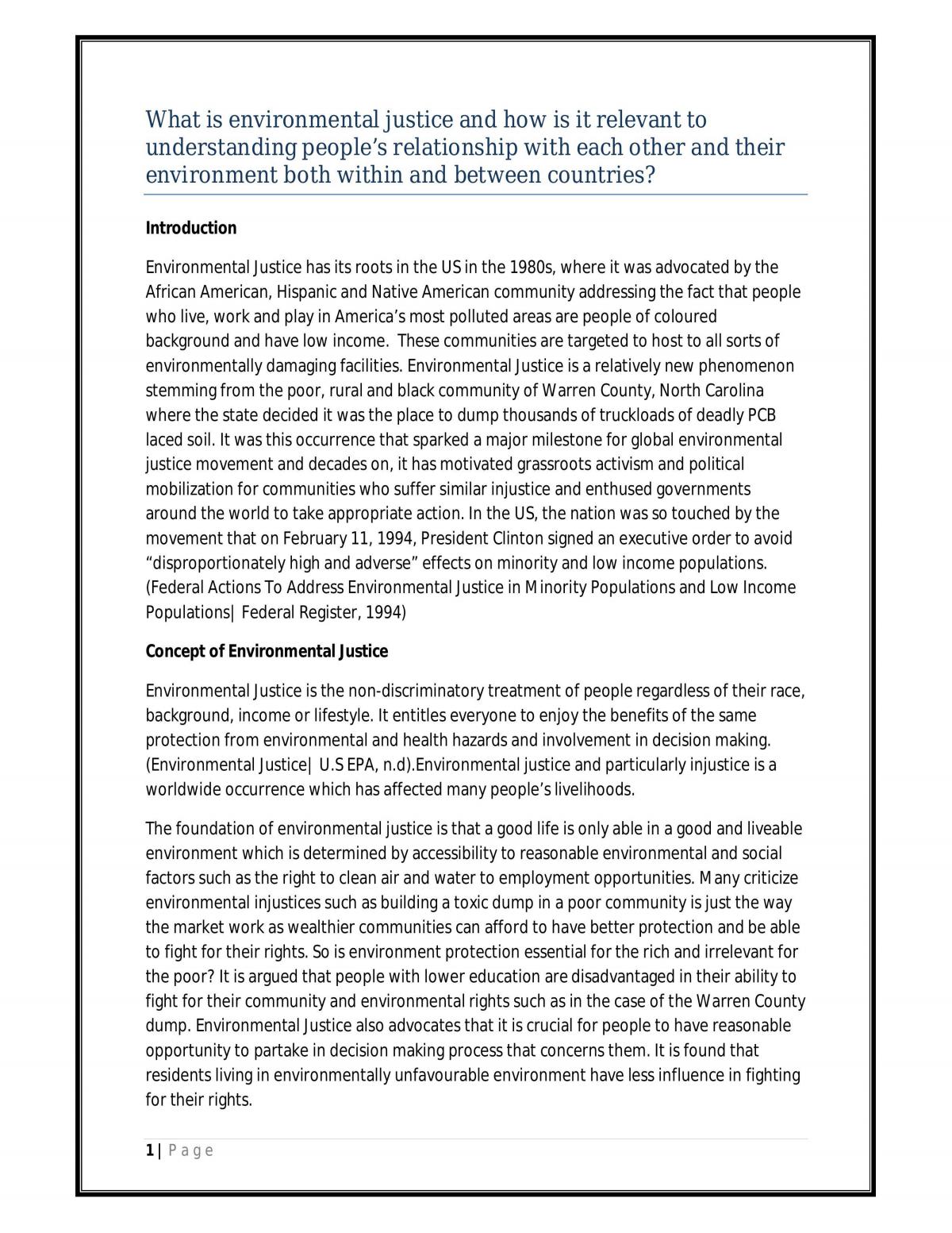 Environmental Justice - Page 1
