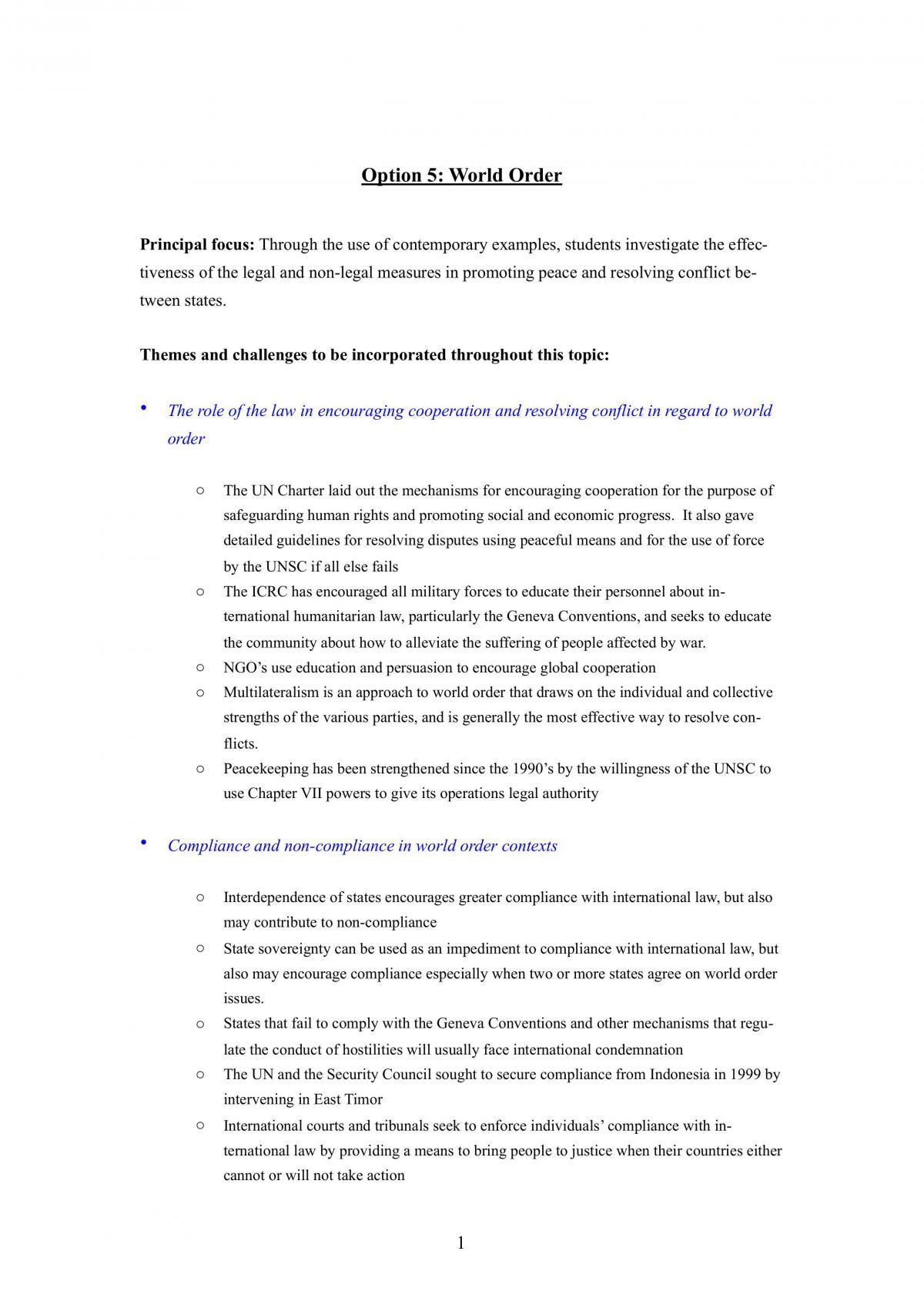 World Order Complete Syllabus Notes - Page 1