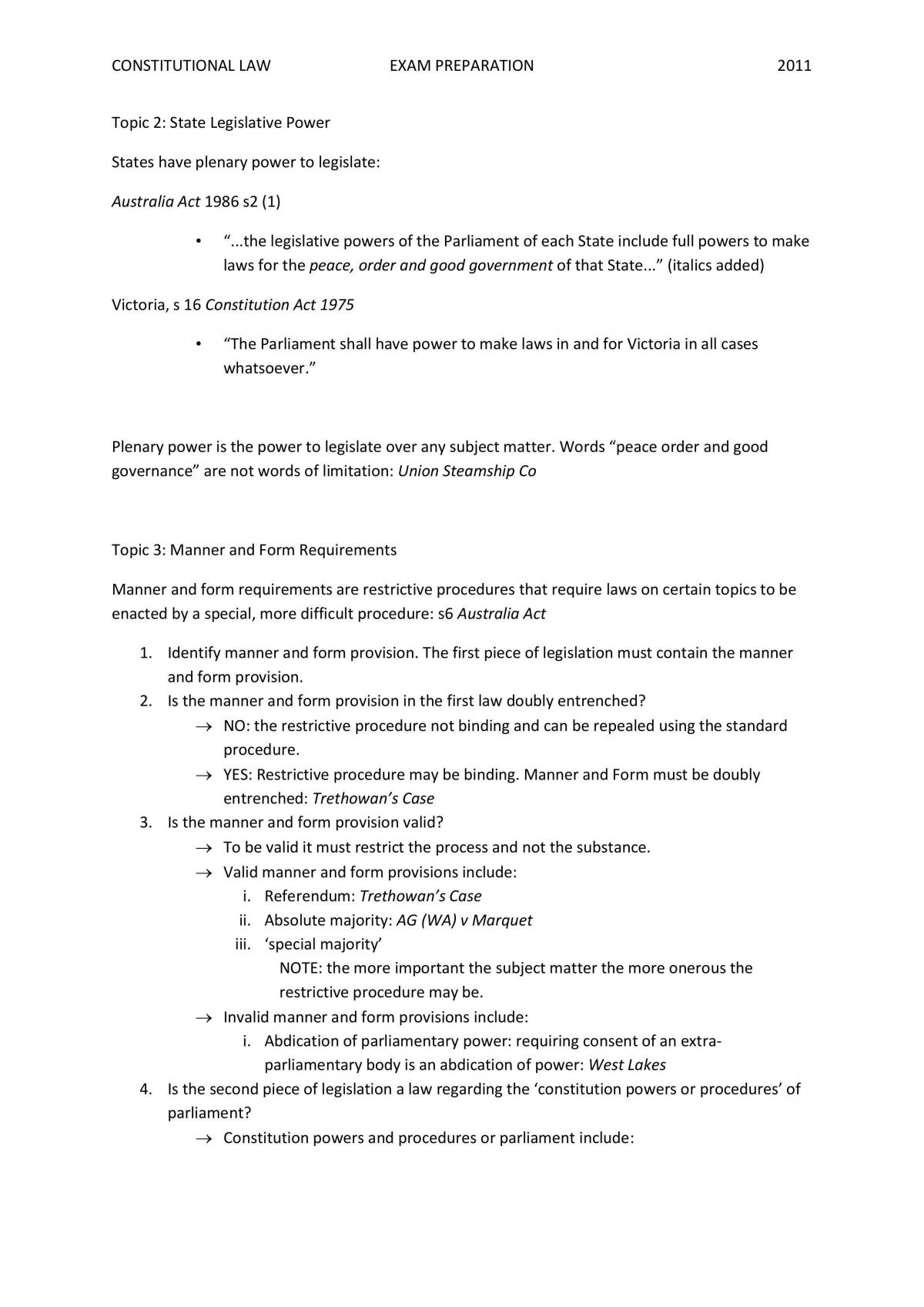 Exam Notes - Page 1