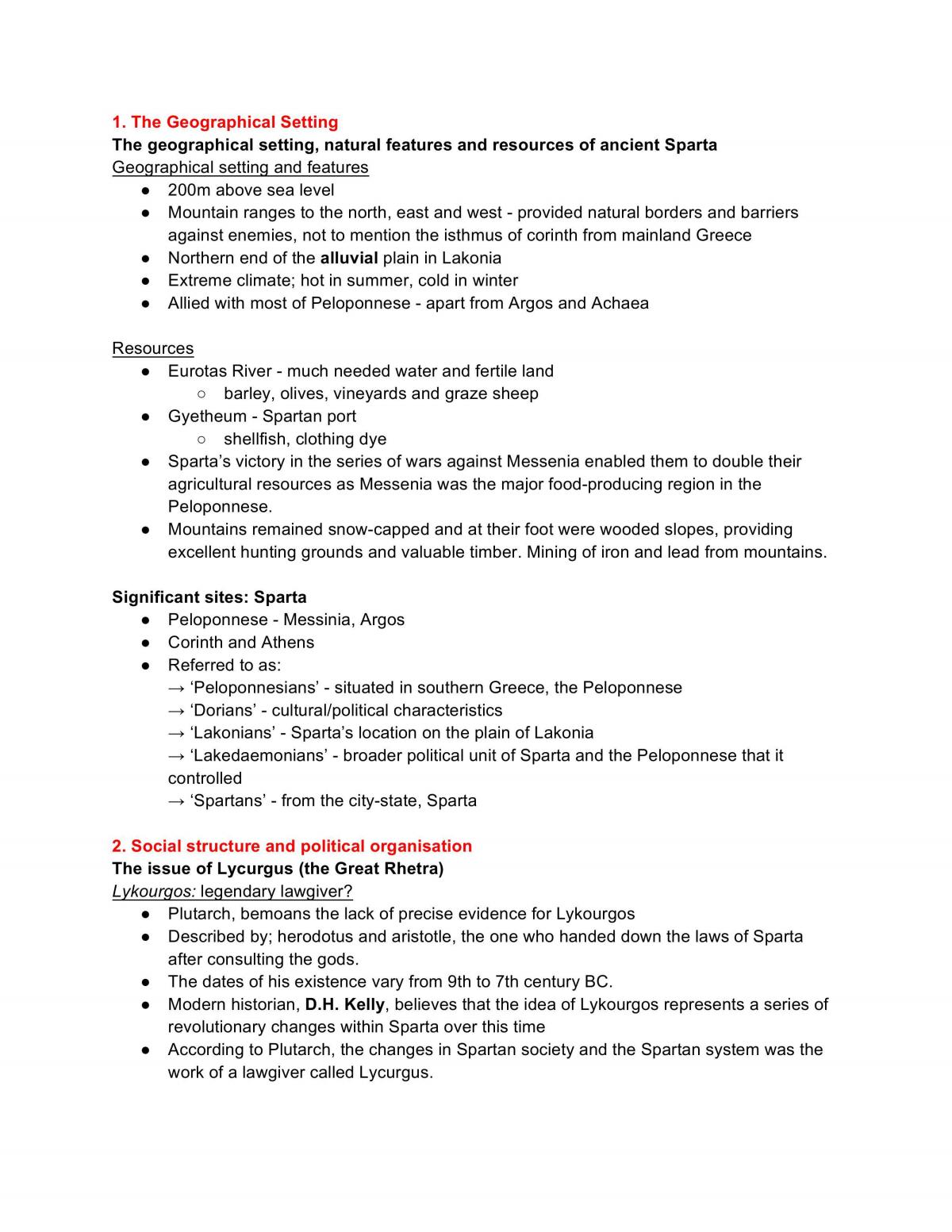 Full Notes Sparta (Society Study) - Page 1