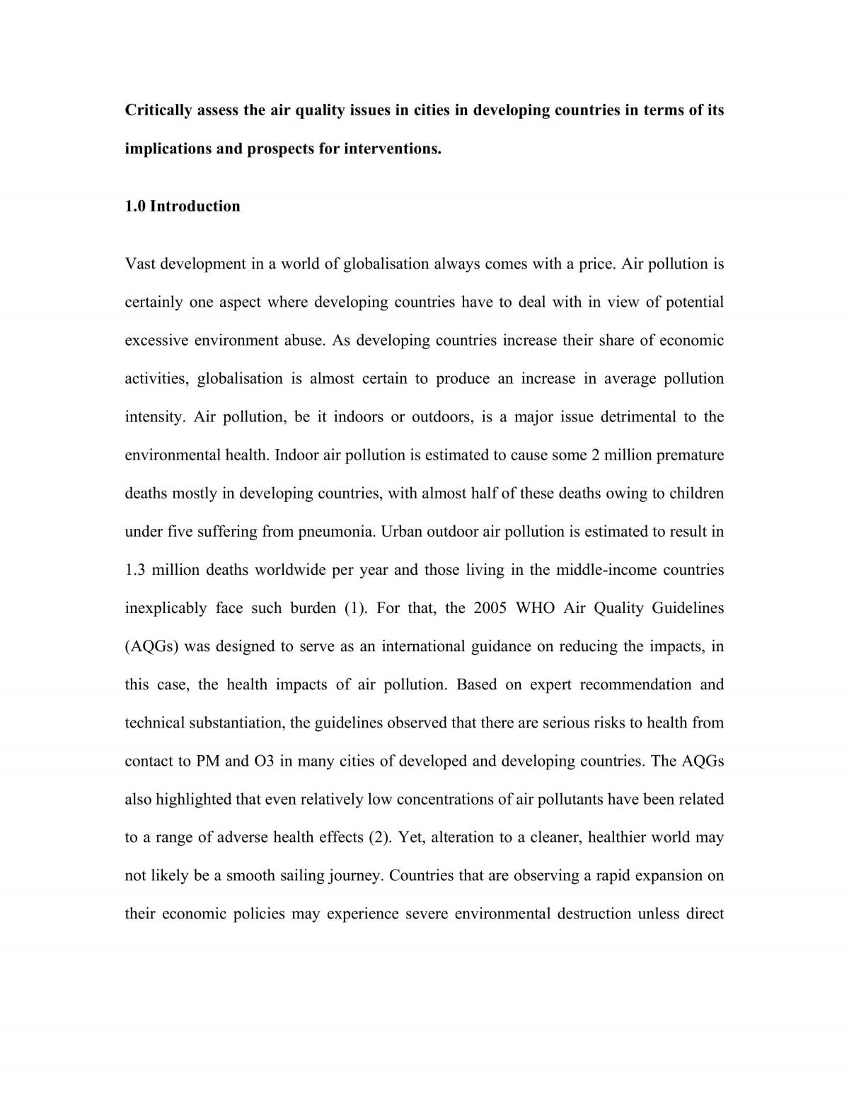 Long Essay Assignment Sample - Page 1