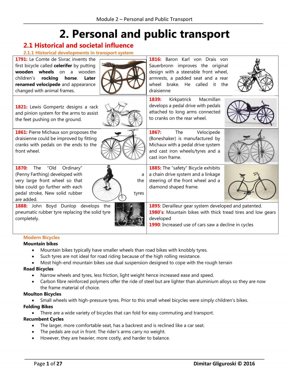 Engineering studies - Module 2 - Personal and public transport  - Page 1