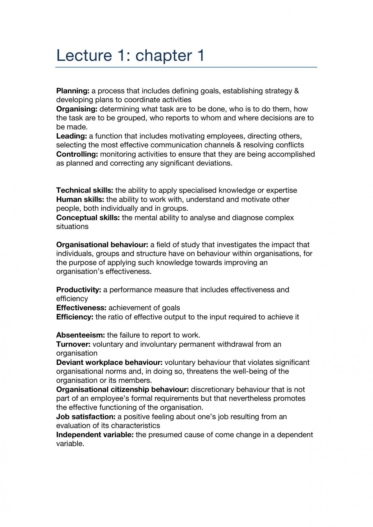 MGMT1002 Study Notes - Page 1