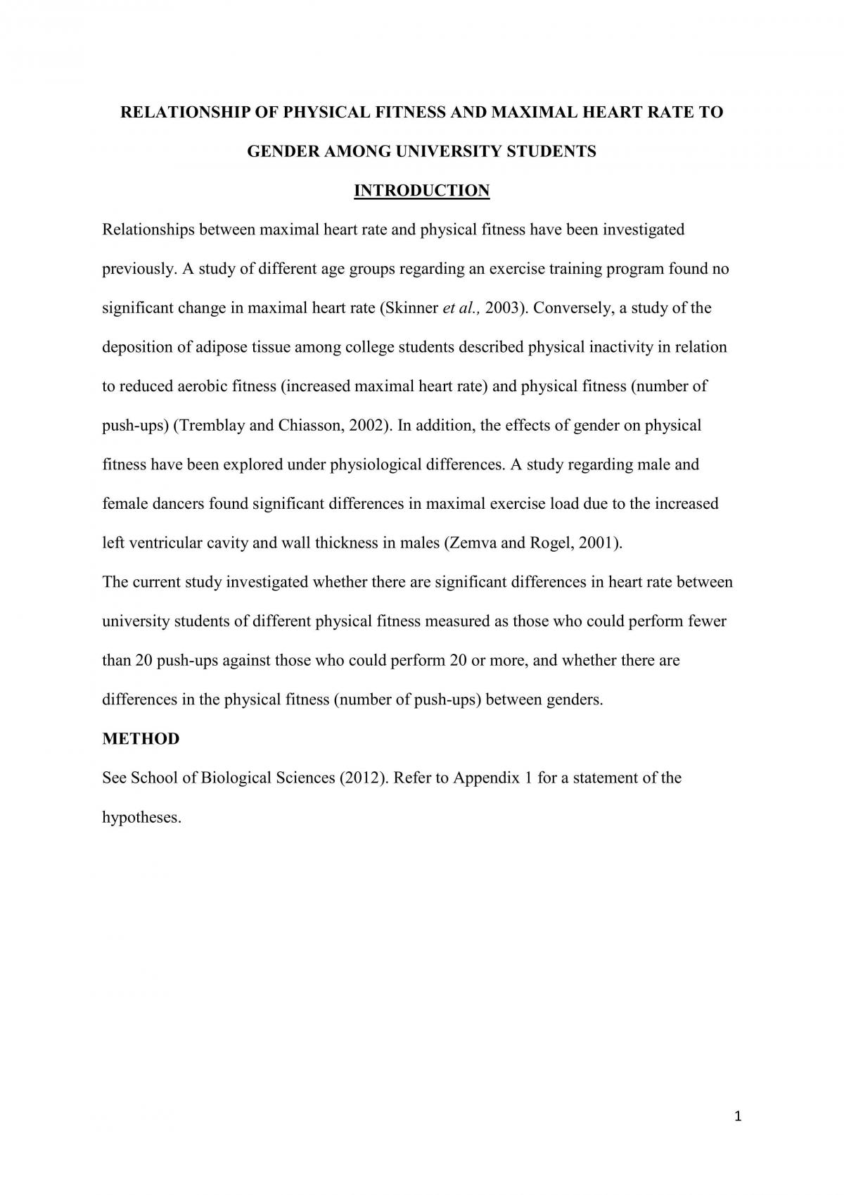 Human Bio Report - Page 1