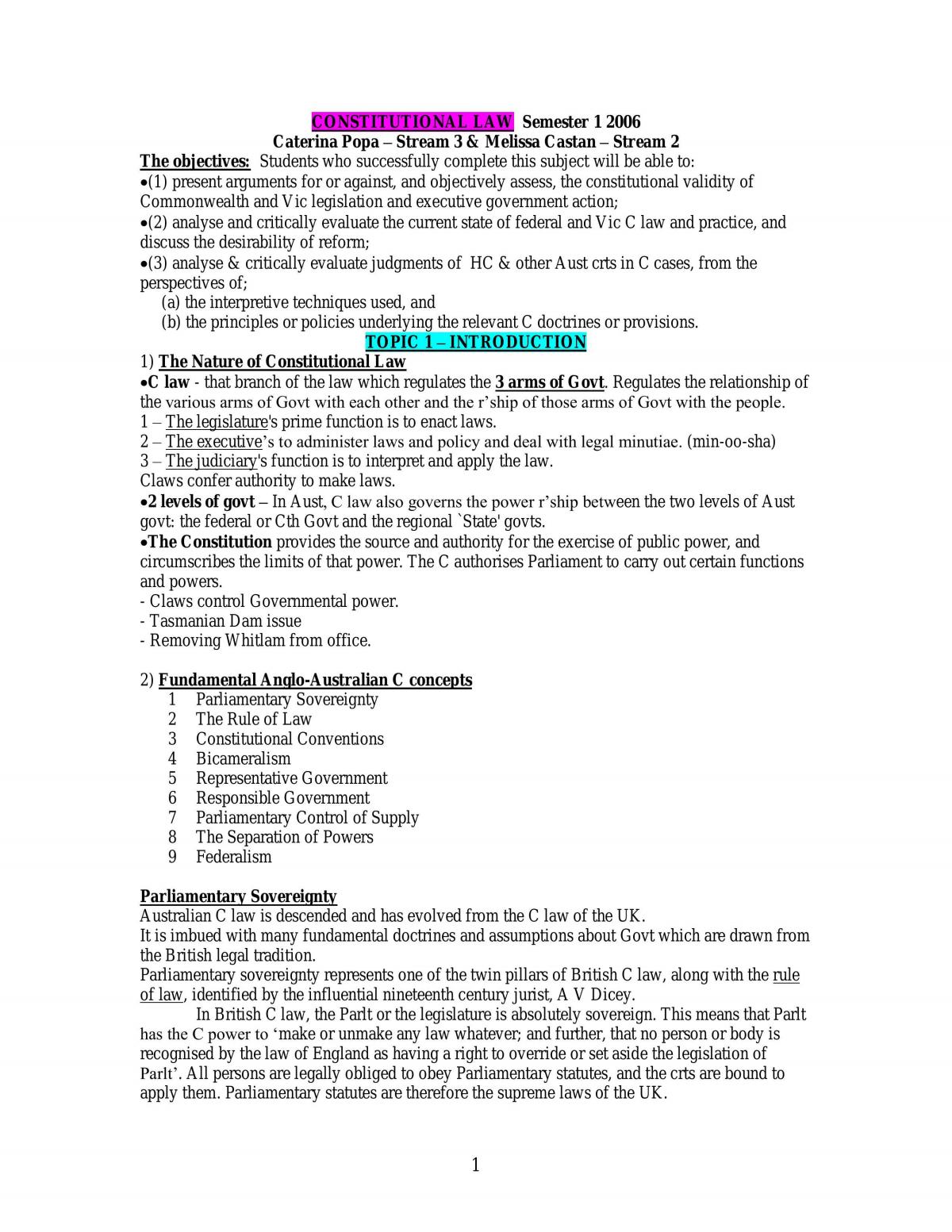 Constitutional Law - Page 1