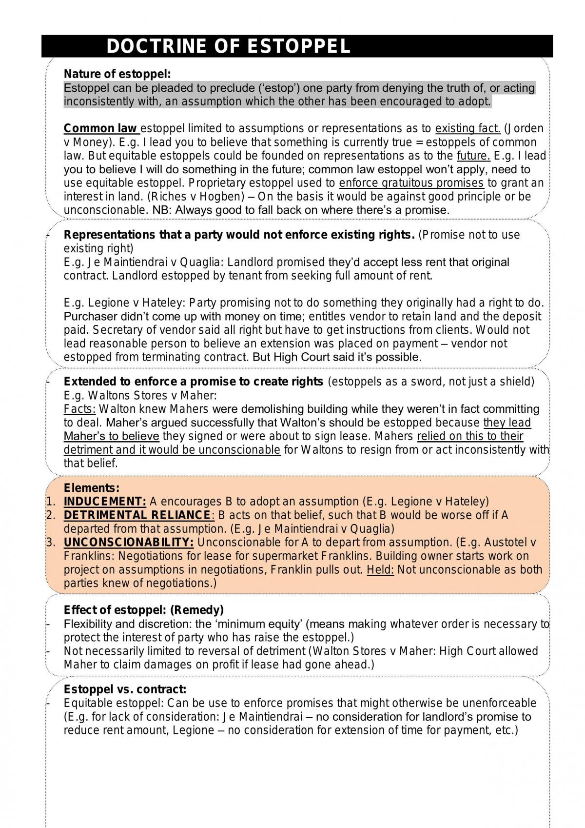 Contracts Complete Exam Notes - 2011 UofA - Page 1
