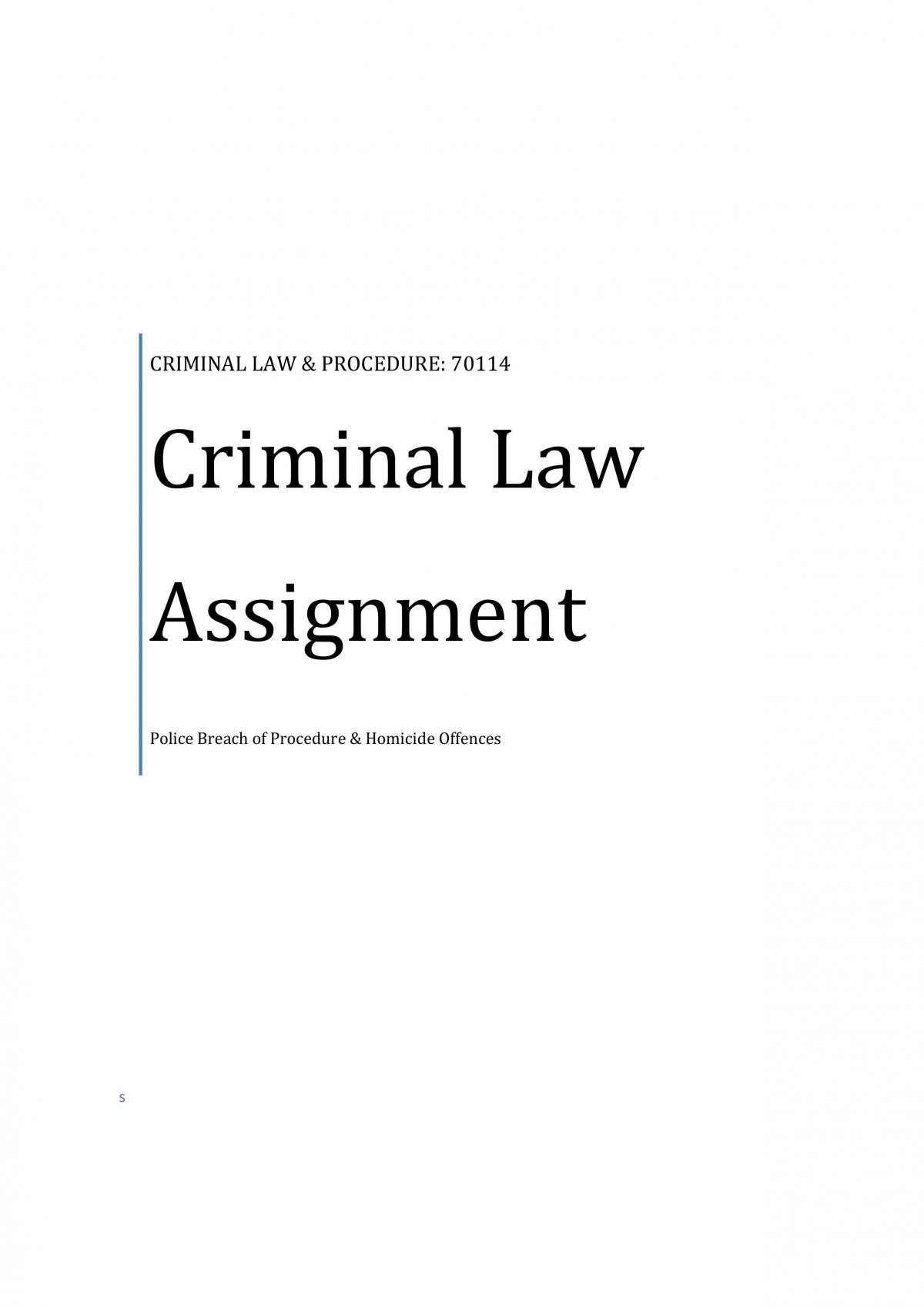 assignment on criminal law