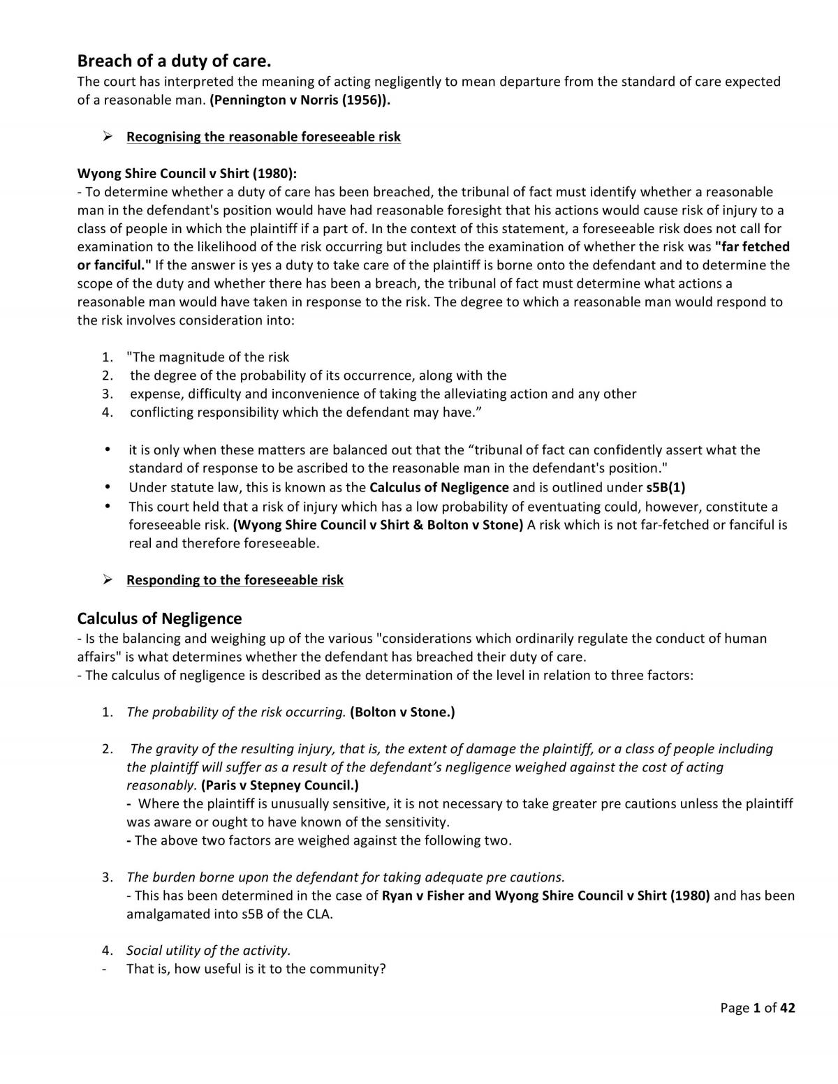 Final Exam Torts condensed notes - Page 1