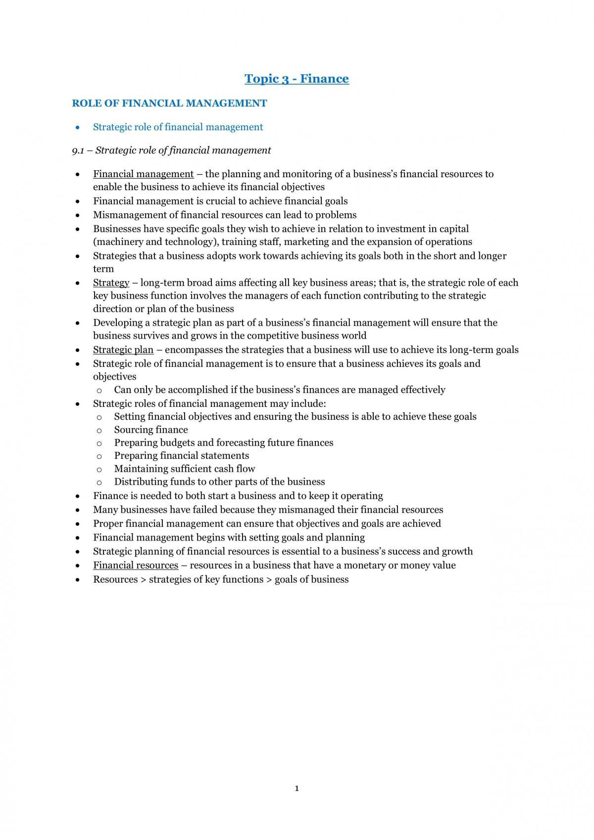 Finance Notes - Page 1