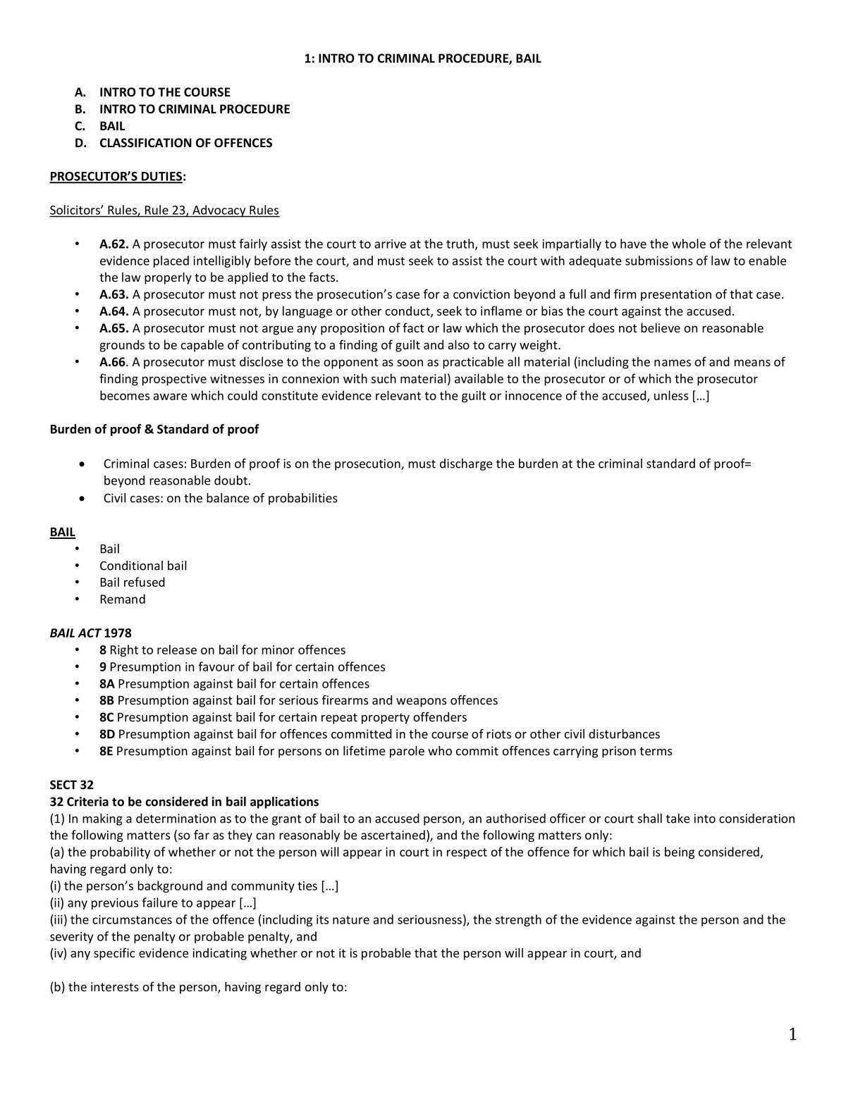 Evidence and Criminal Procedure Notes - Page 1