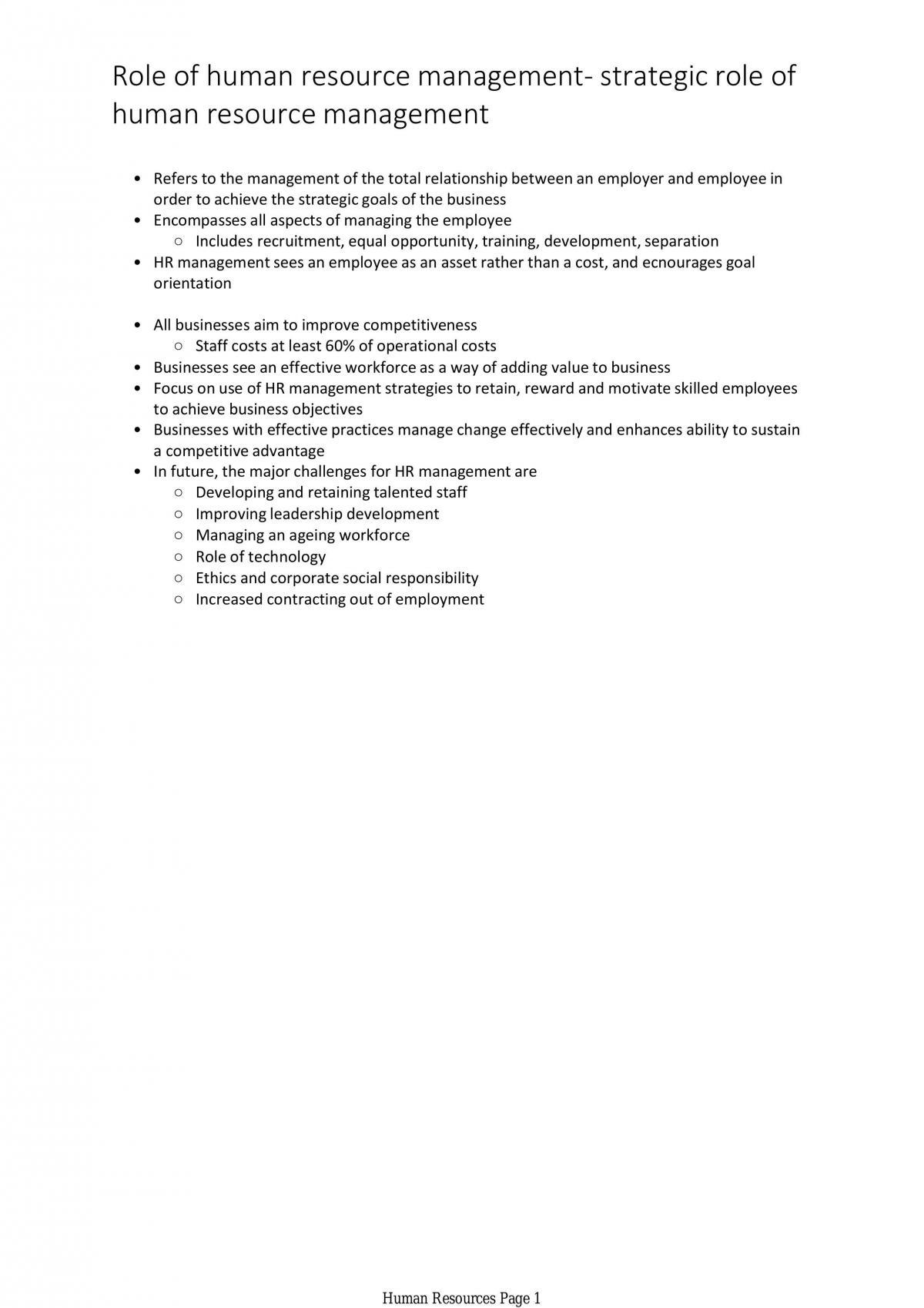 Syllabus notes, Human Resources complete - Page 1