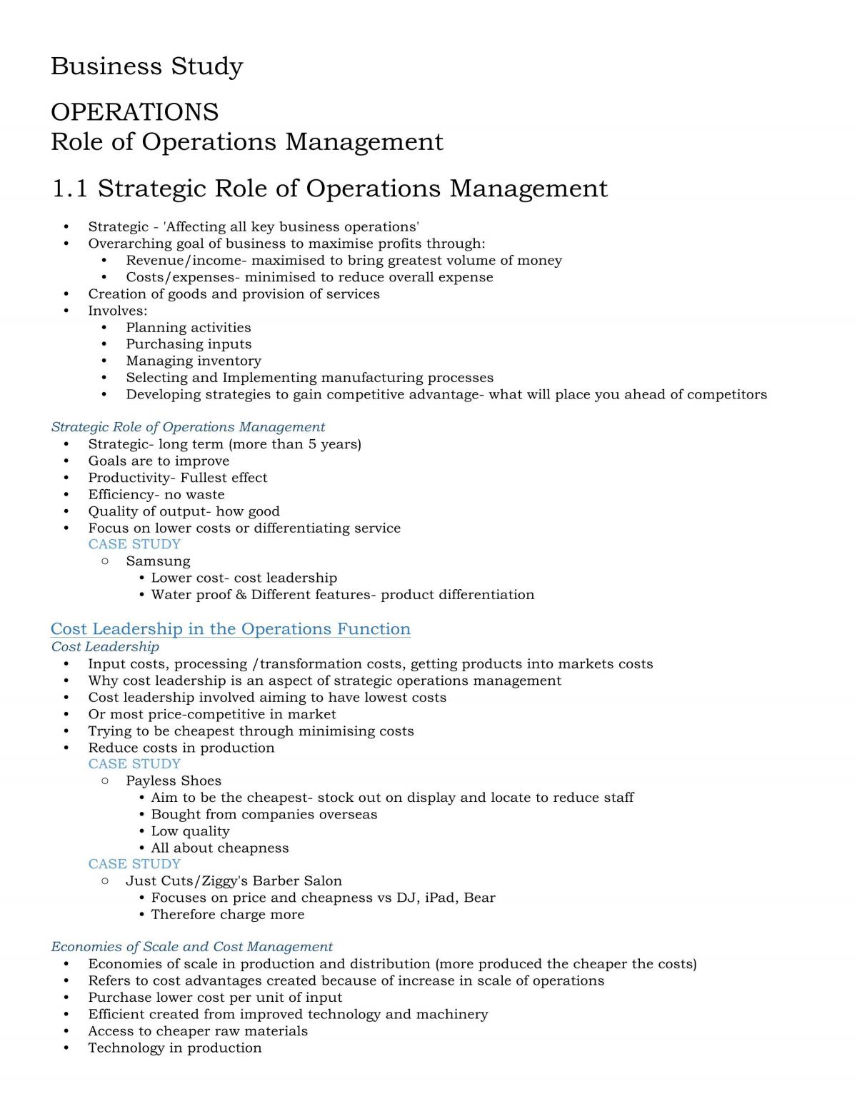 Business Studies Notes - Page 1