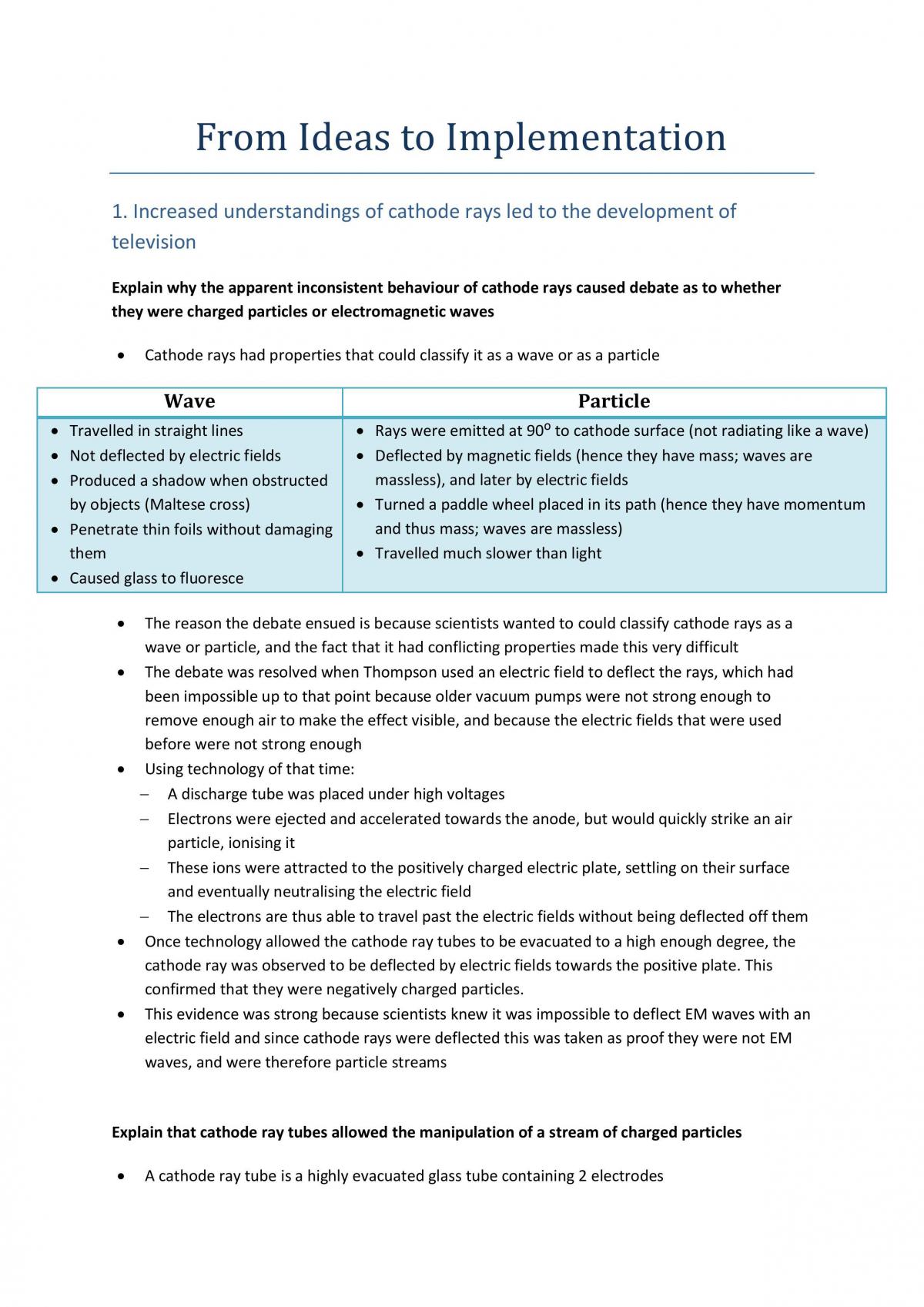 From Ideas to Implementation Full Study Notes - Page 1
