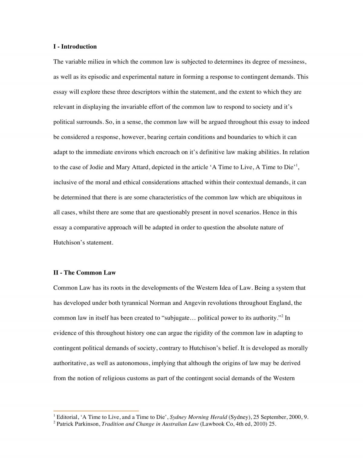 Perspectives On Law Essay - Page 1