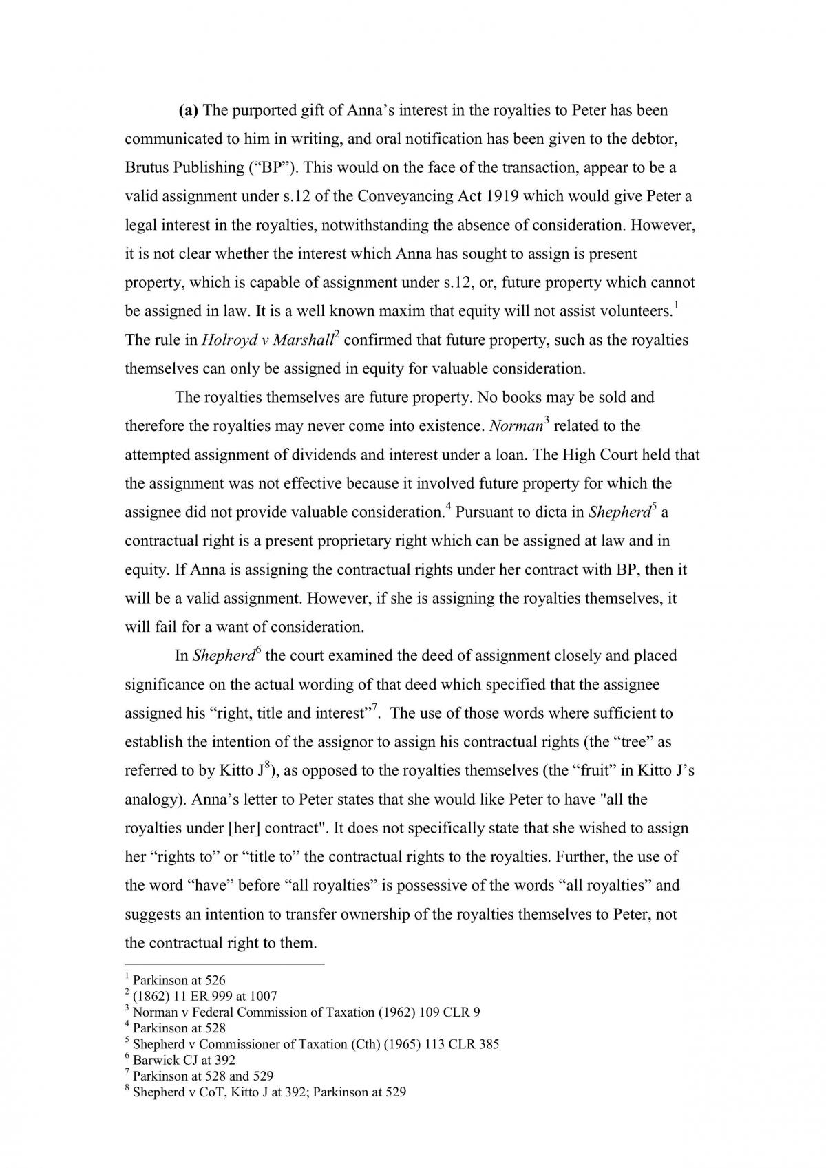 Equity assignment - University of Sydney - Winter 2012 - Page 1