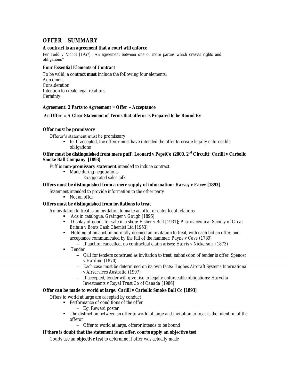 Contract 1 Exam Notes - Page 1
