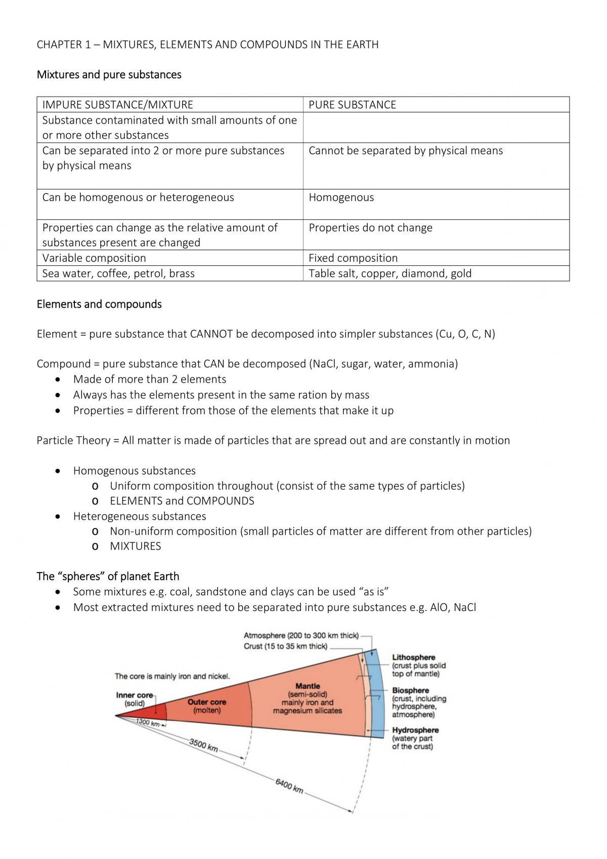 Prelim (Half Yearly) Chemistry Notes - Page 1