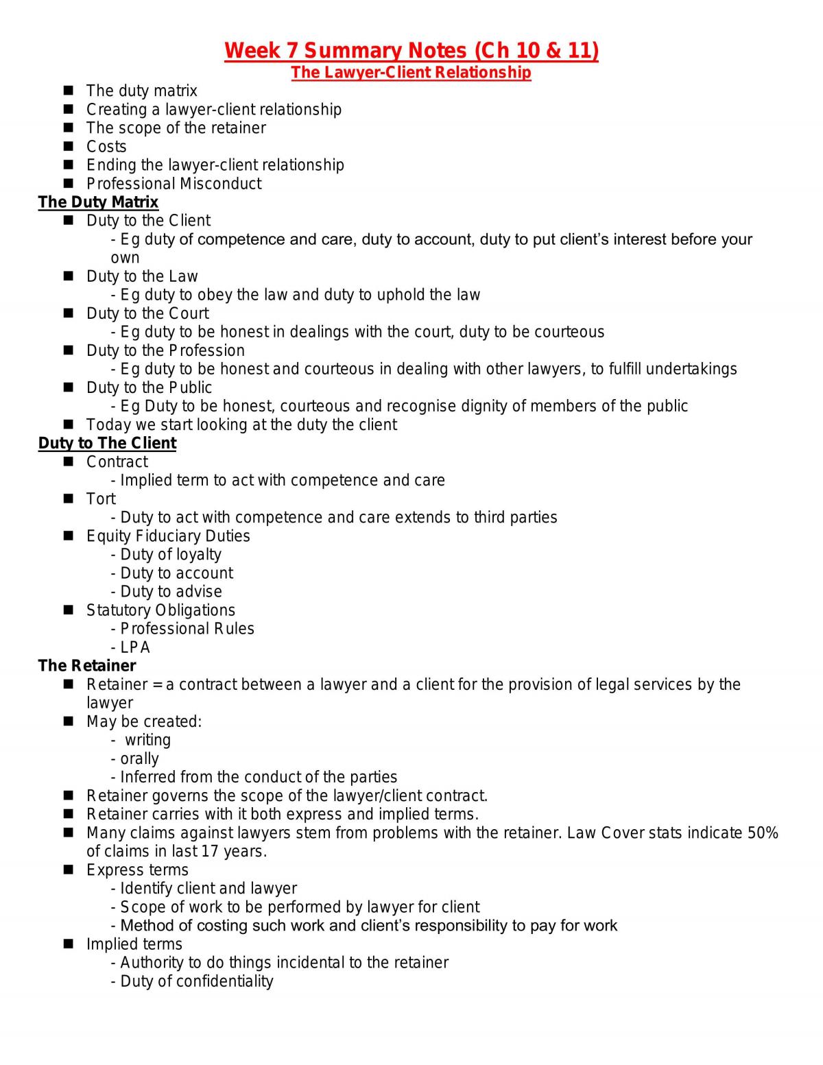 Lawyers in Australia Exam Summary - Page 1