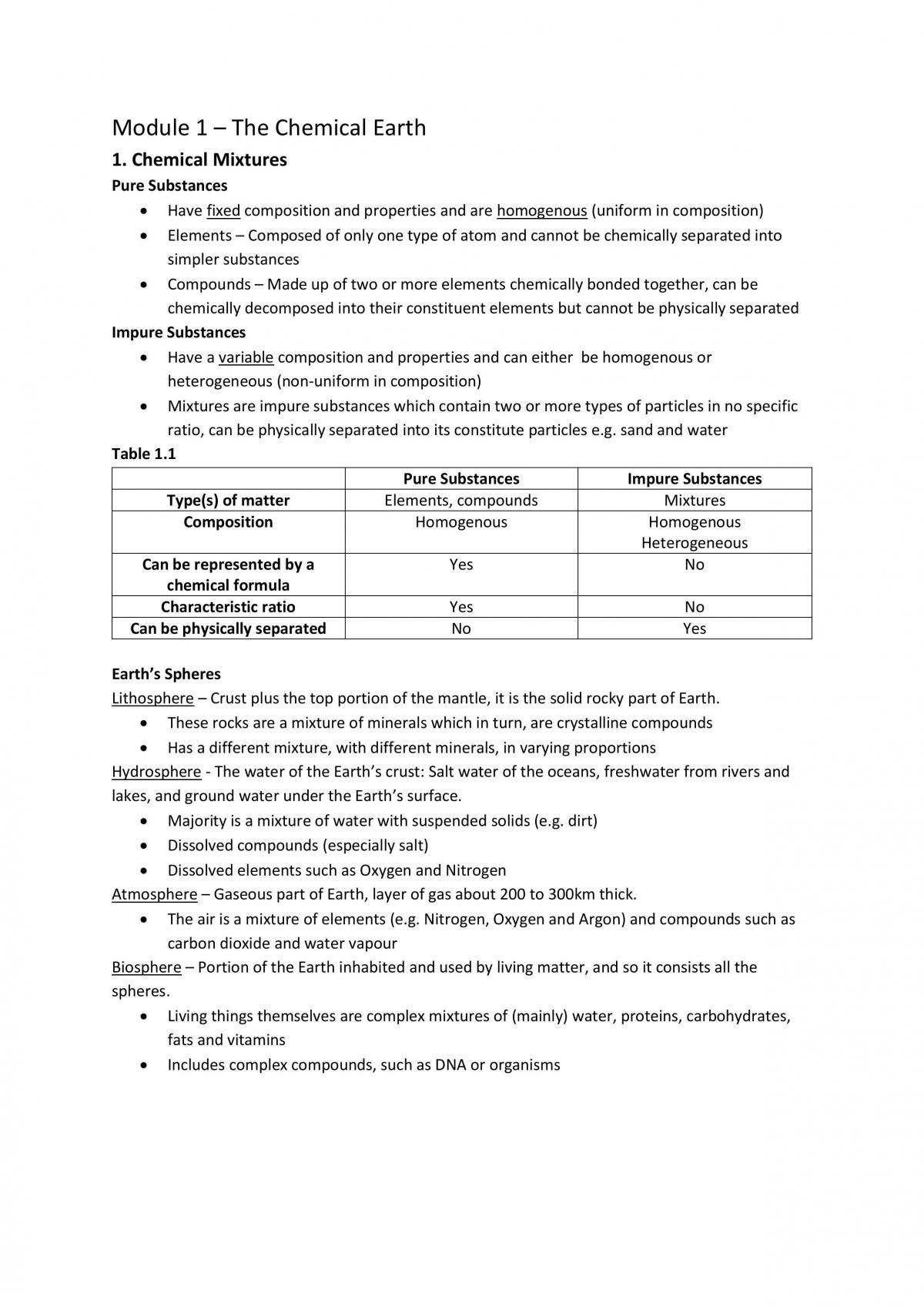 Chemistry Preliminary Notes - Page 1